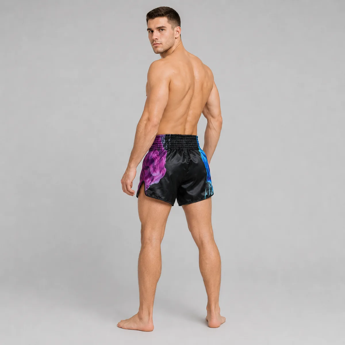 Fairtex Muay Thai шорти Tech House Black BS1951, общ план, демонстриращ цялостния дизайн
