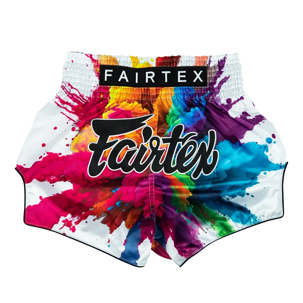 Бели шорти за муай тай Fairtex Funky Soul с уникален дизайн