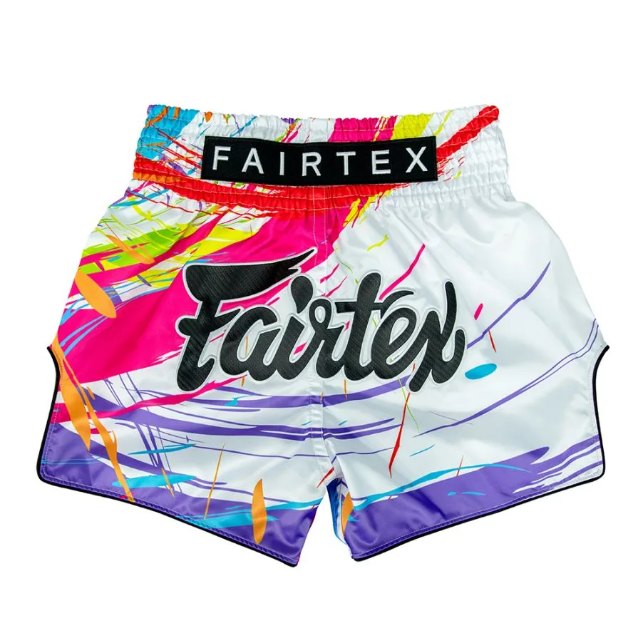Бели шорти за муай тай Fairtex World Music White BS1933, изглед отпред