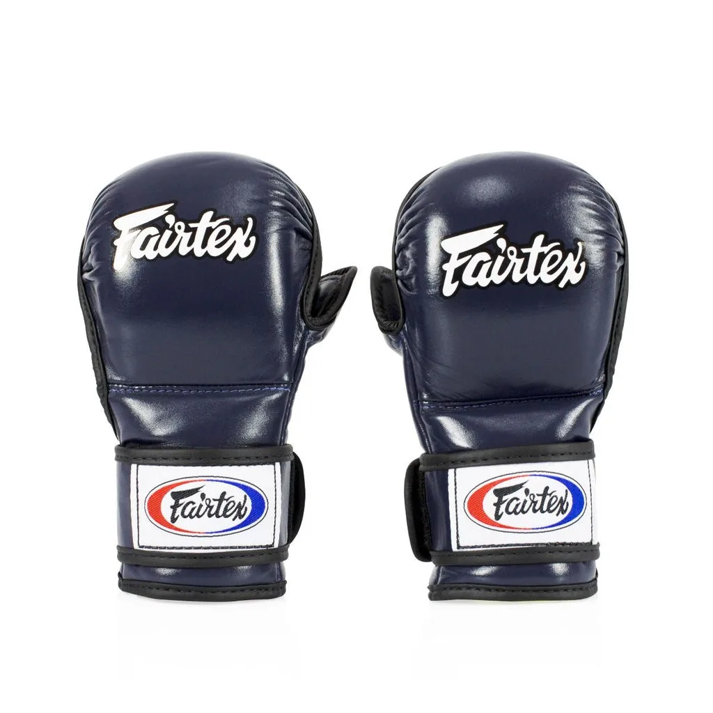 Fairtex Open Palm Sparring Gloves FGV15 - Double Wrist Wrap Closure — Blue