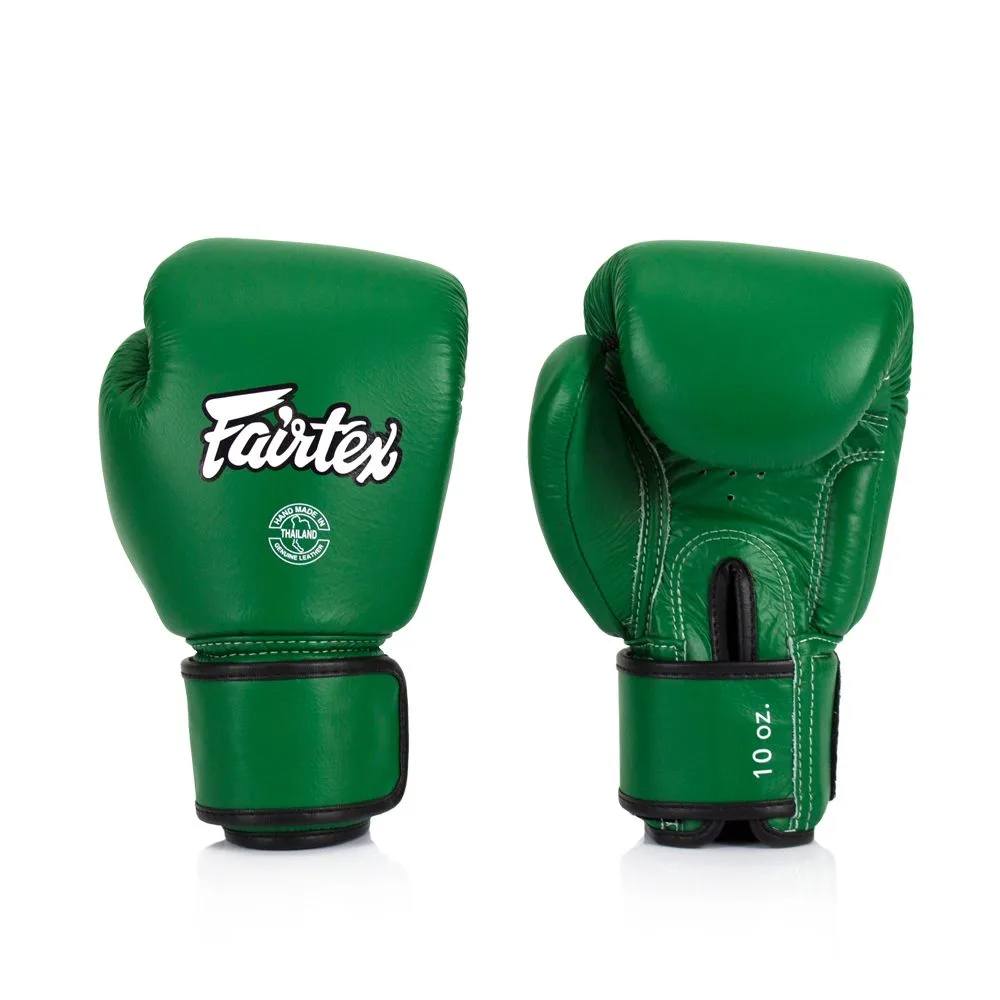 Зелени дамски боксови ръкавици Fairtex BGV16 от естествена кожа