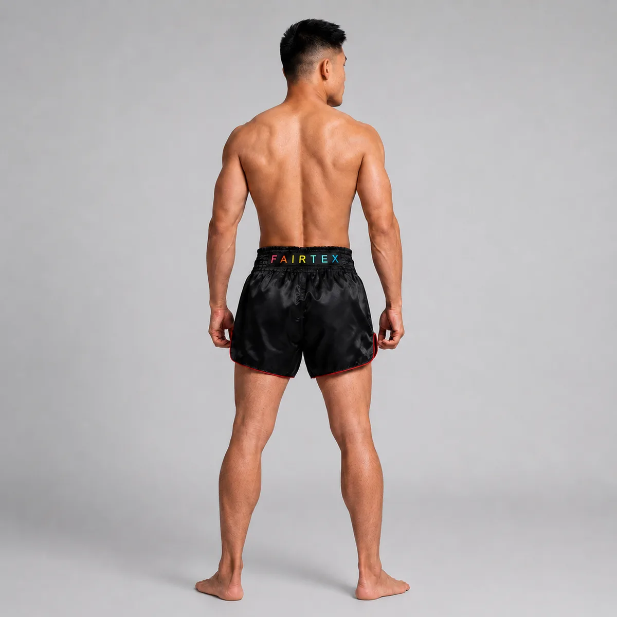 Fairtex Satoru Kabuki BS1912 черни шорти за муай тай, опаковани в торбичка с цип и закачалка