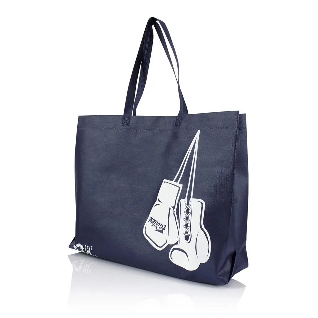 Изглед отгоре на отворена Fairtex Save Earth Tote Bag, показваща капацитета