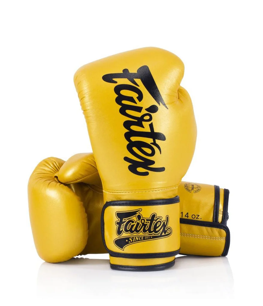 Златни боксови ръкавици Fairtex Super Sparring BGV18 с плътна подплата за спаринг