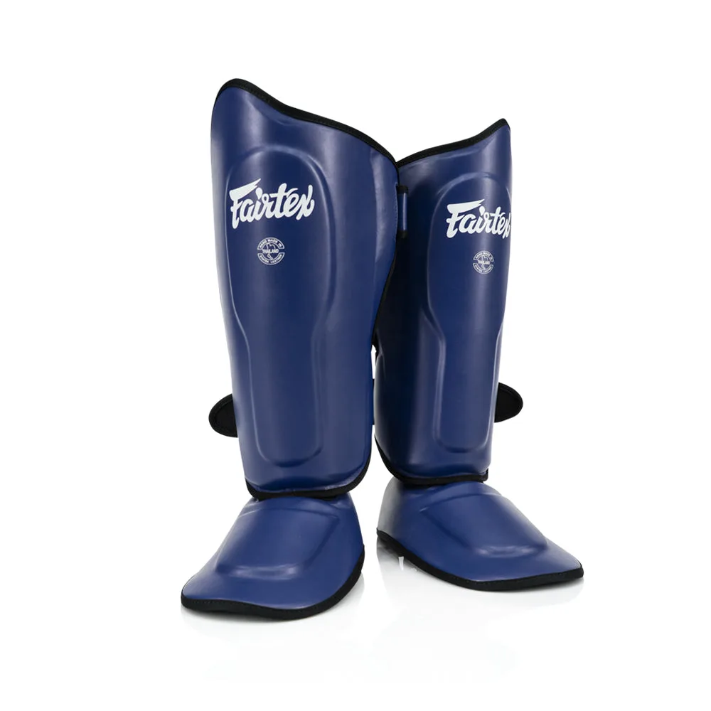 Сини протектори за крака Fairtex Ultra Ergo Shin Guards SP9, изглед отпред