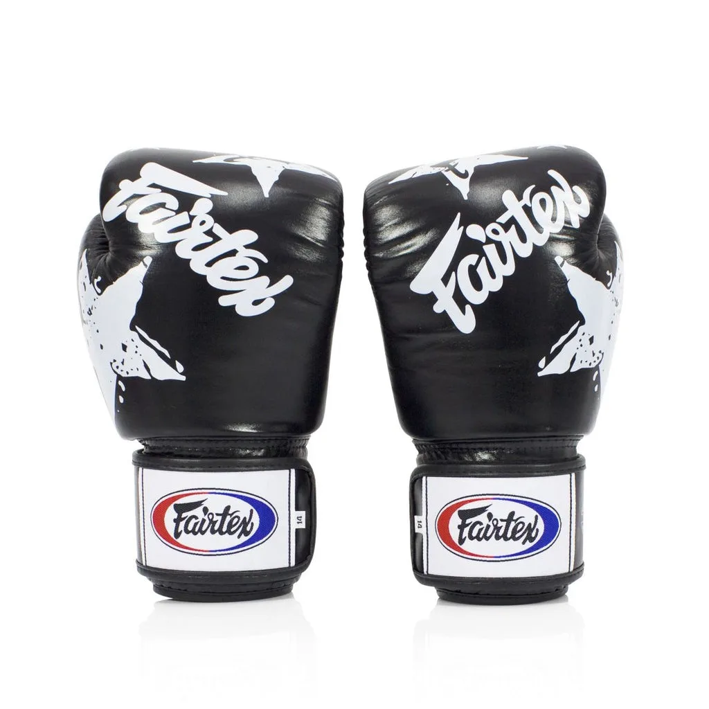 Fairtex Universal Gloves Nation Prints Edition BGV1 – Черни боксови ръкавици с уникален дизайн