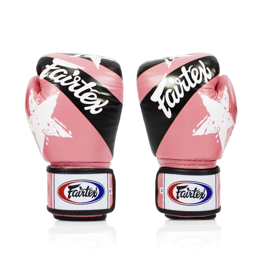 Розови боксови ръкавици Fairtex Universal BGV1 Nation Prints Edition с логото на Fairtex