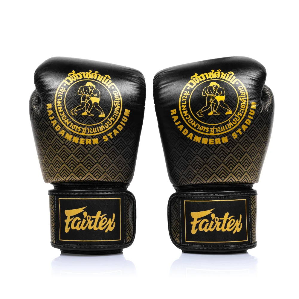 Fairtex X Rajadamnern Premium Боксови Ръкавици BGV-RAJADAMNERN в черно и златно