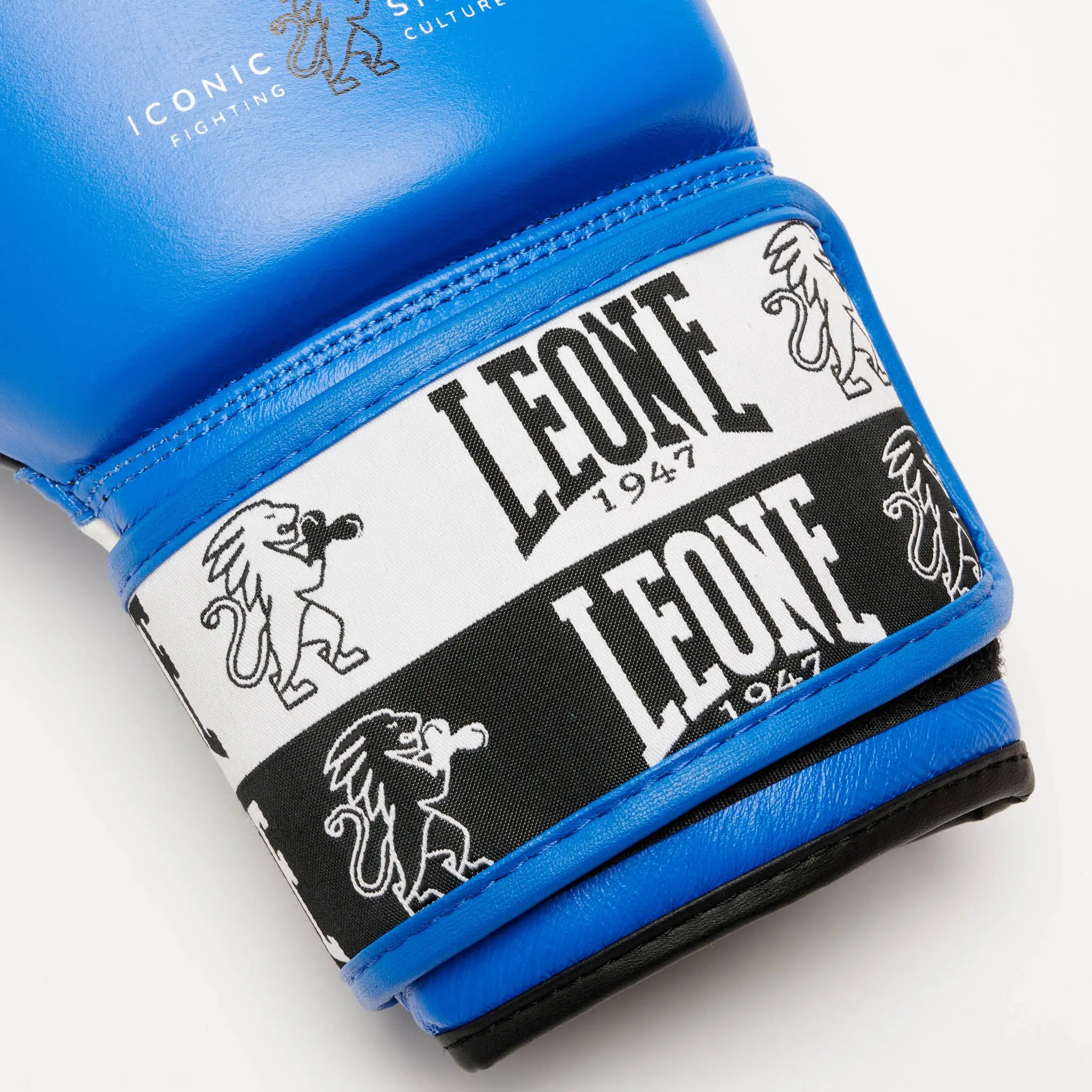 Leone - ICONIC BOXING GLOVES GN208 / Blue лого и дизайн