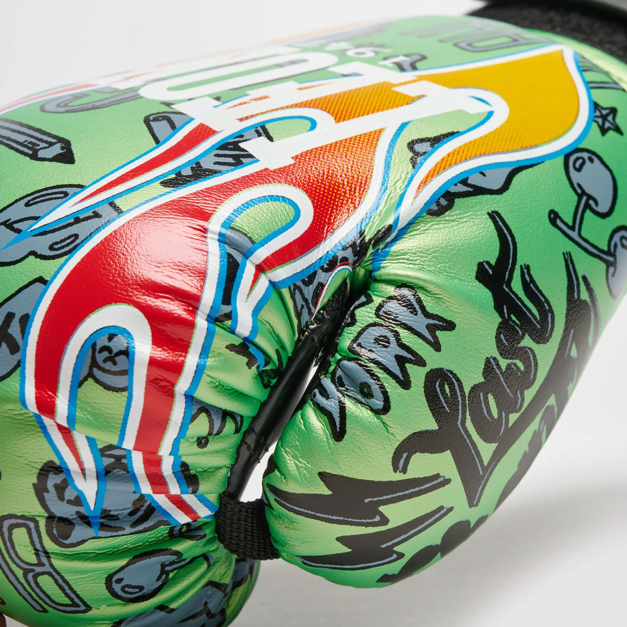Leone ДЕТСКИ Боксови Ръкавици FLAMES Kids Boxing Gloves GN407J - Green екран