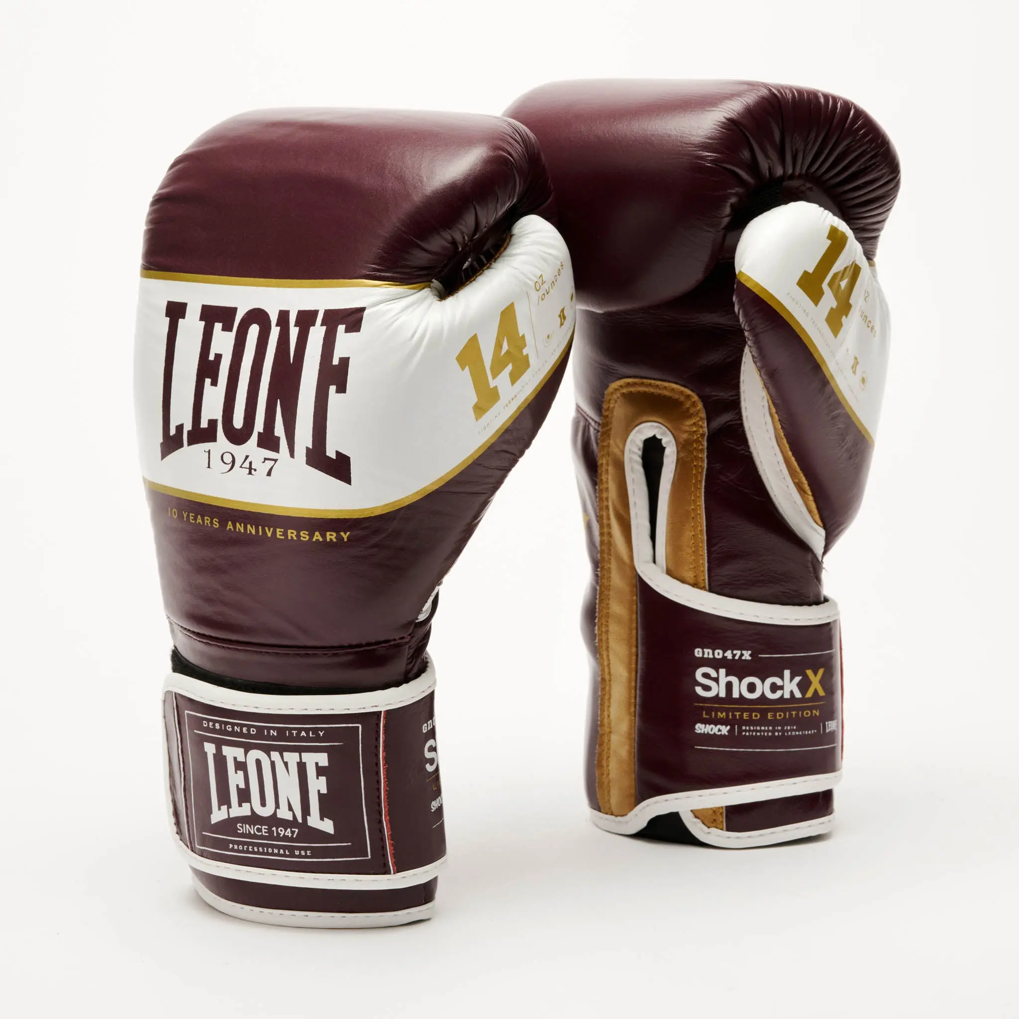 Leone - SHOCK X BOXING GLOVES GN047X Bordeoux отблизо