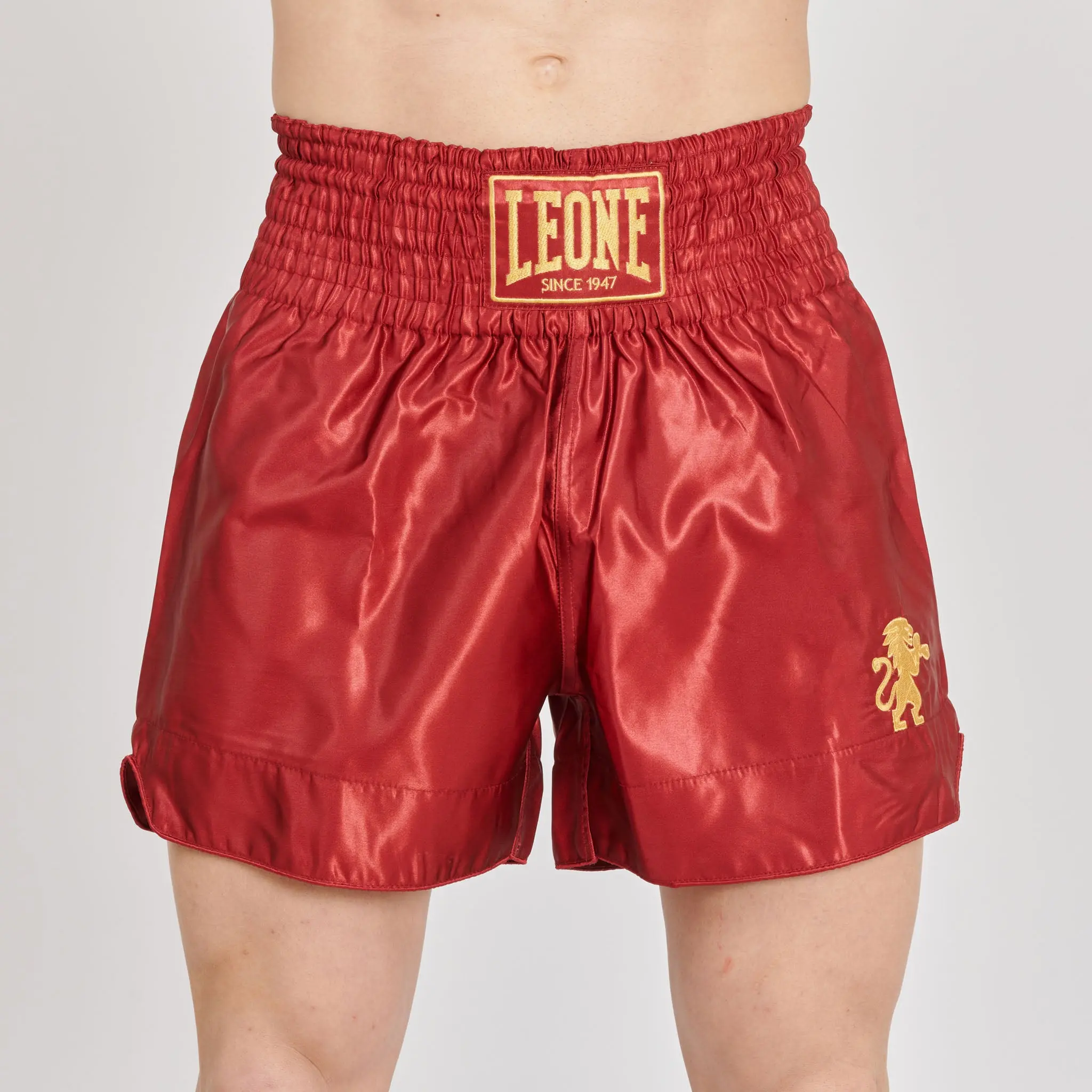 Leone - BASIC 2 KICK SHORTS - Blue - Муай Тай Шорти - AB970 червен цвят, детайл
