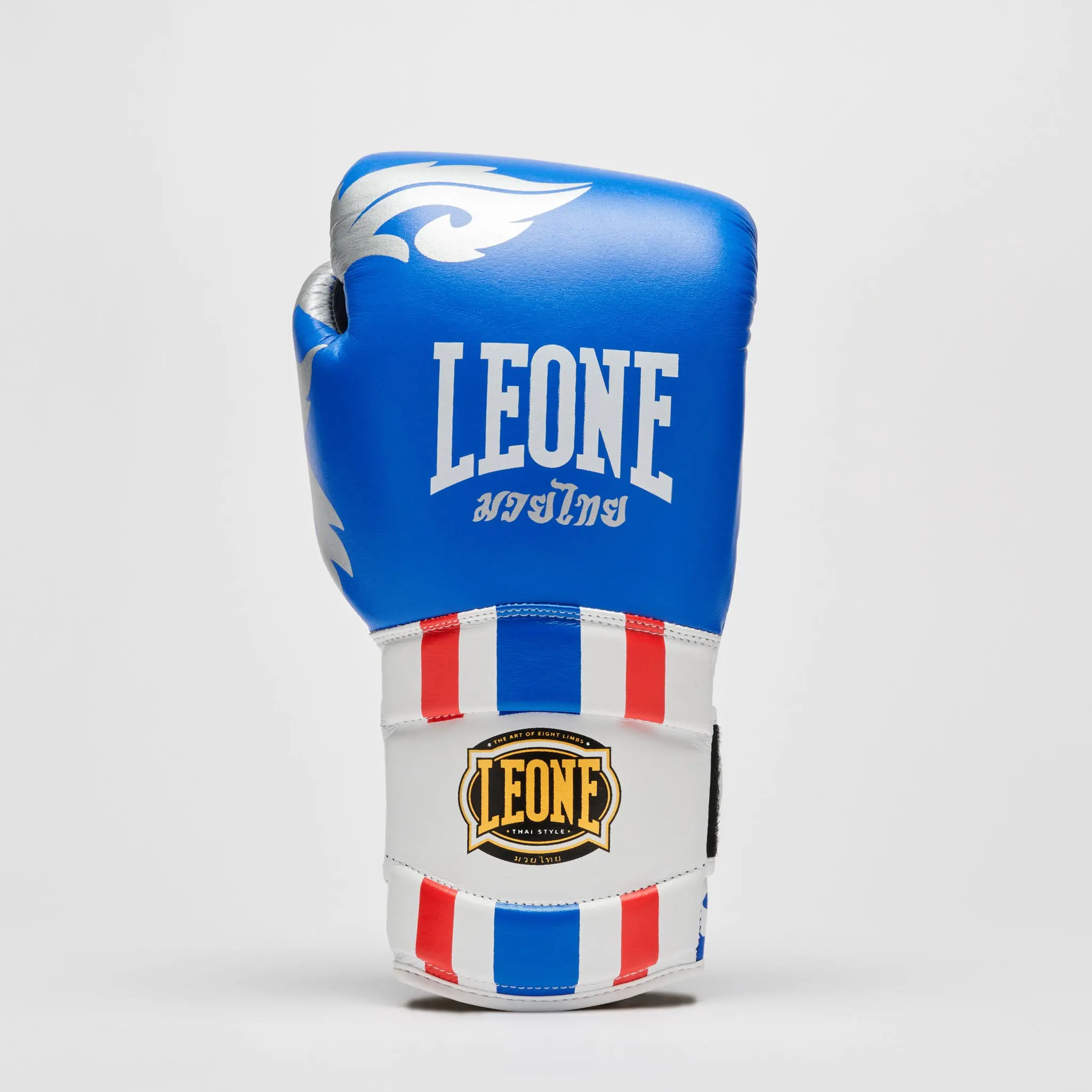 Leone - BOXING GLOVES THAI STYLE - Blue - GN114 единична ръкавица преден изглед