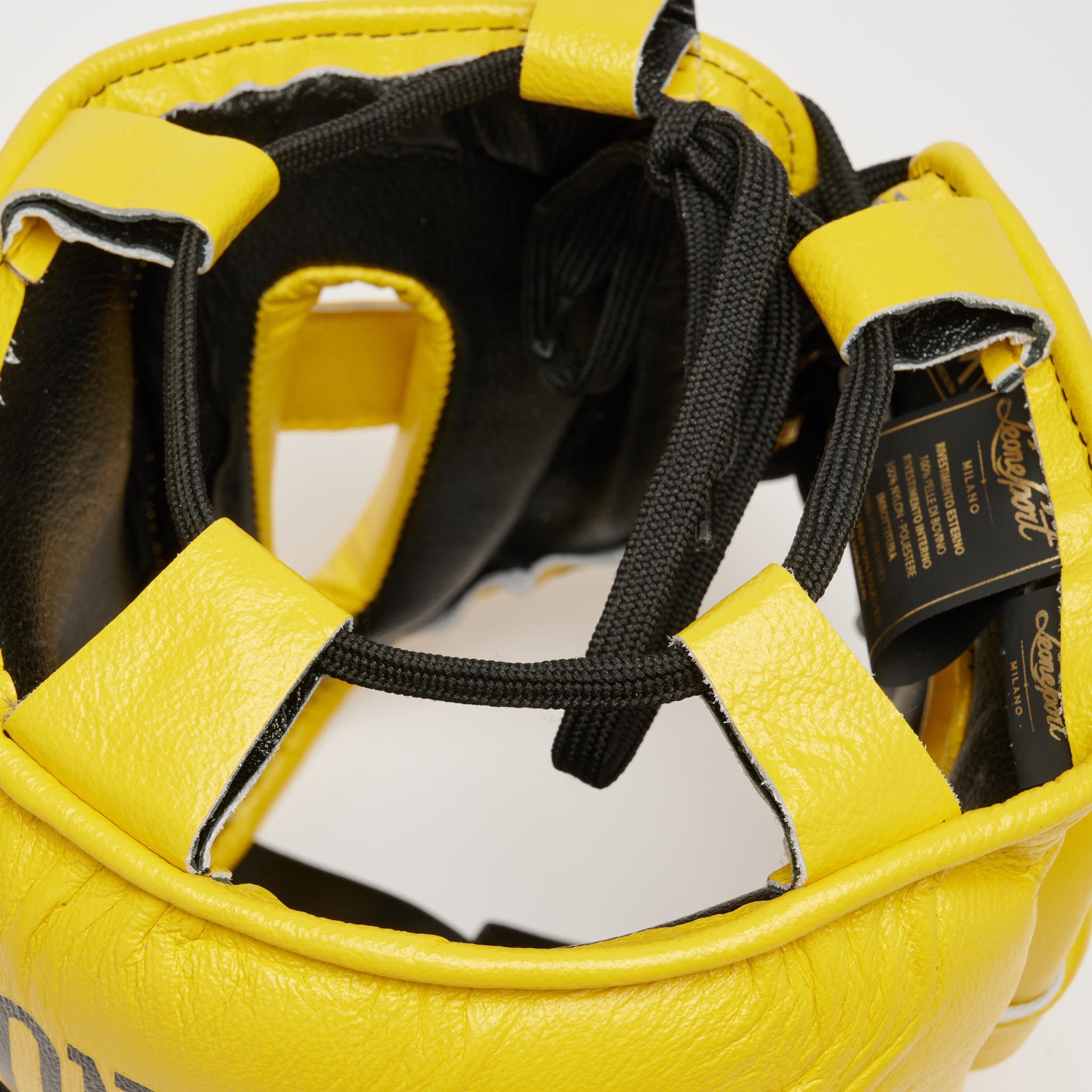 Leone 1947 Nerone Classic Headgear - Yellow вътрешен изглед с етикет