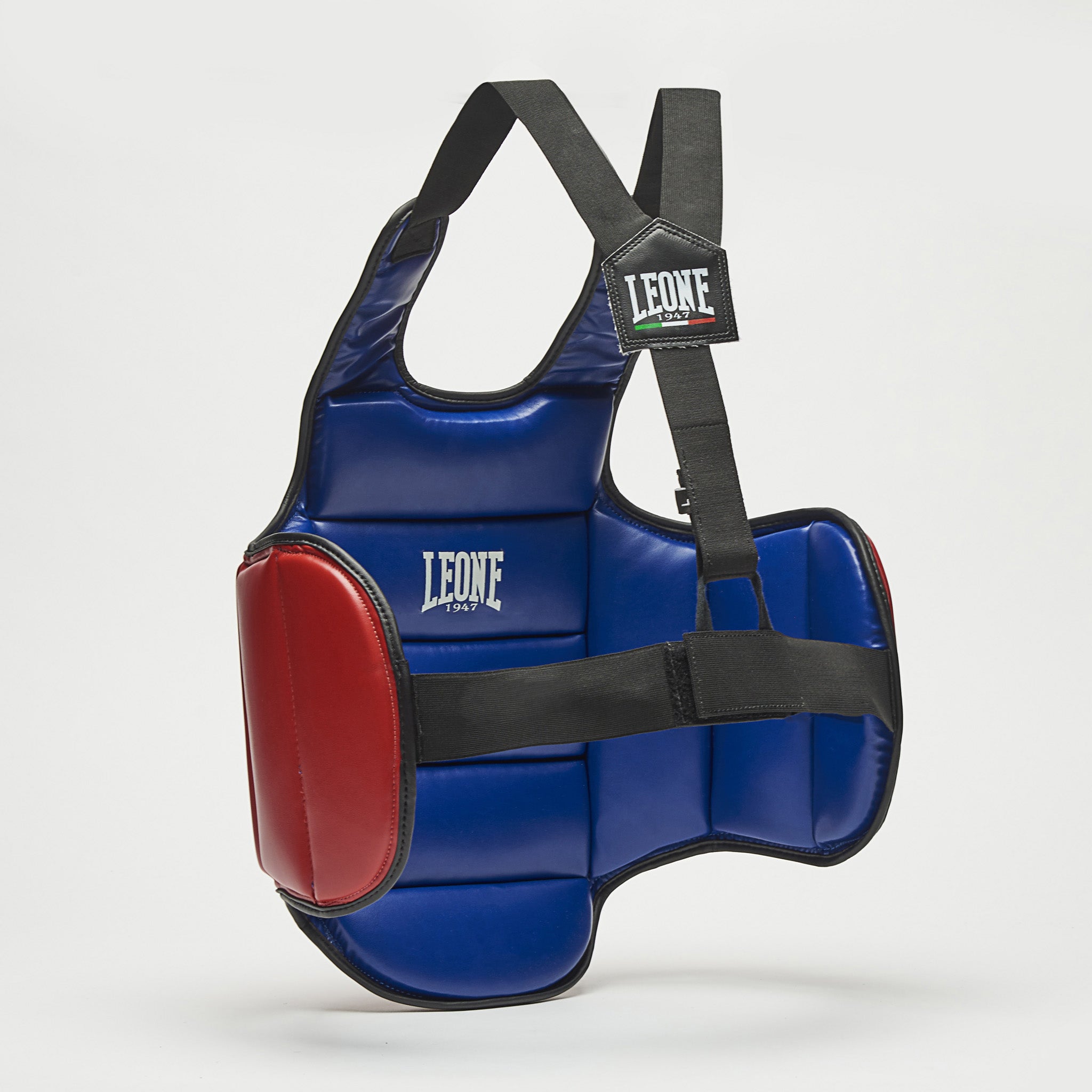 Leone 1947 Body Protector преден изглед в синьо и червено