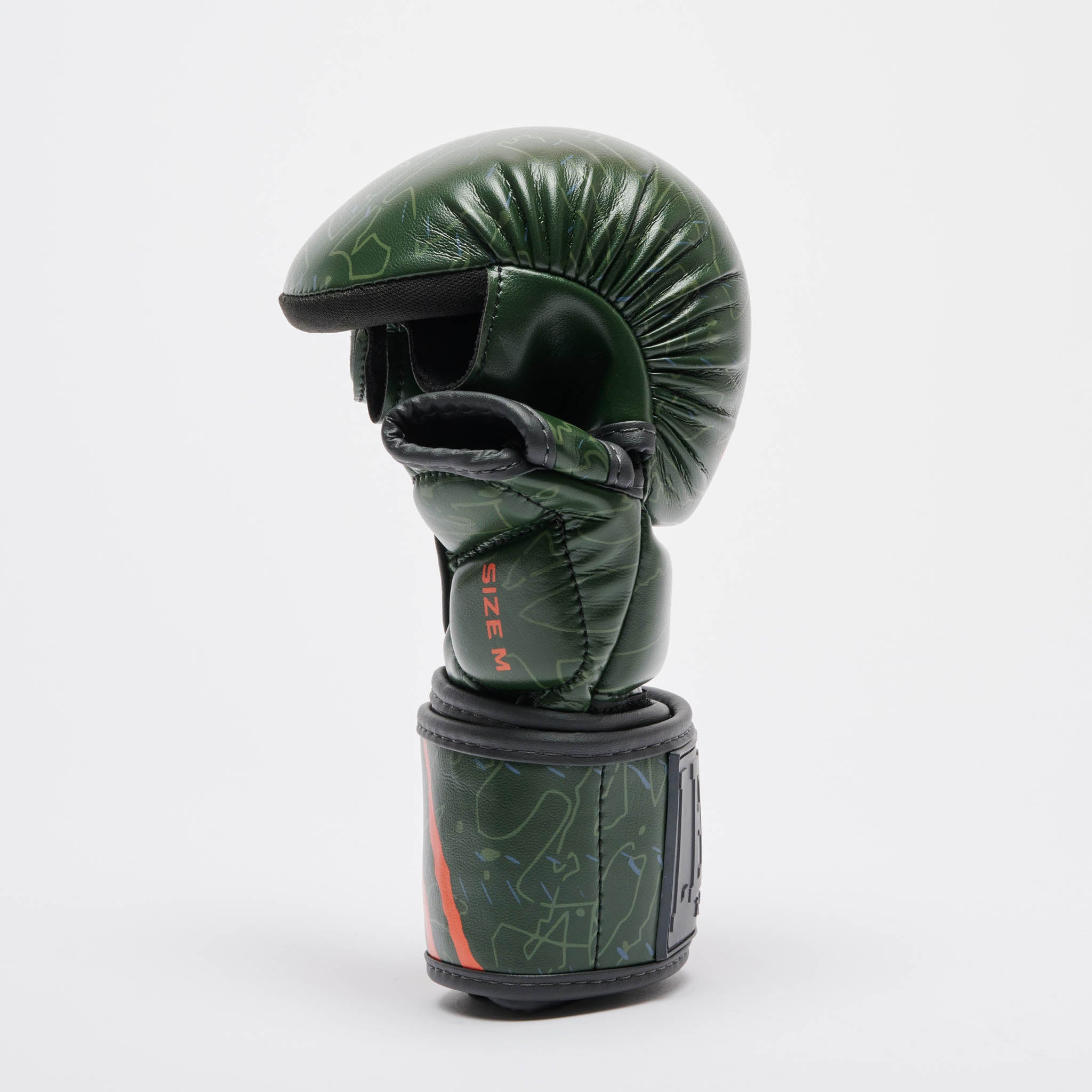 Leone 1947 Primal Instinct Training MMA Gloves - Green страничен изглед лява ръкавица