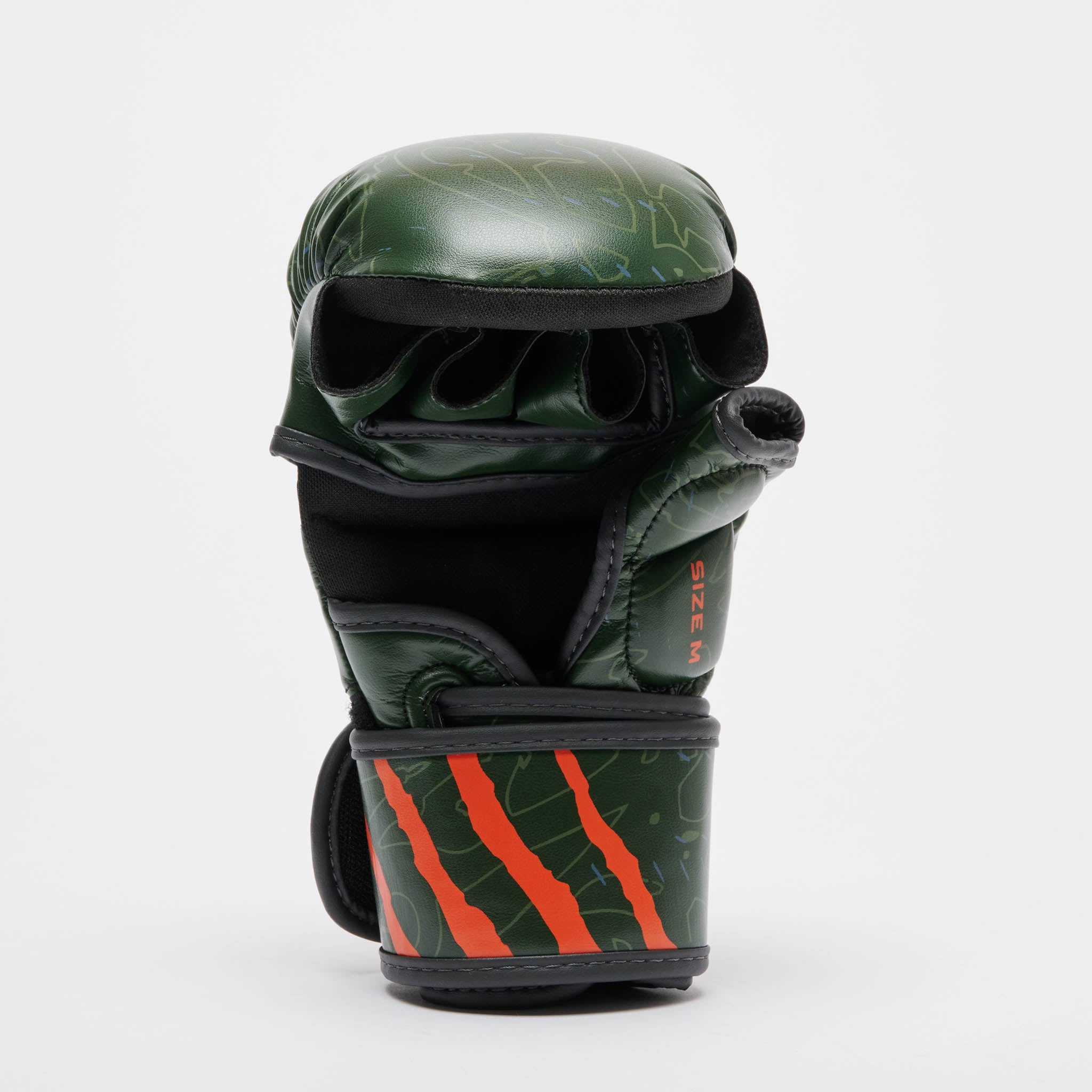 Leone 1947 Primal Instinct Training MMA Gloves - Green страничен изглед дясна ръкавица
