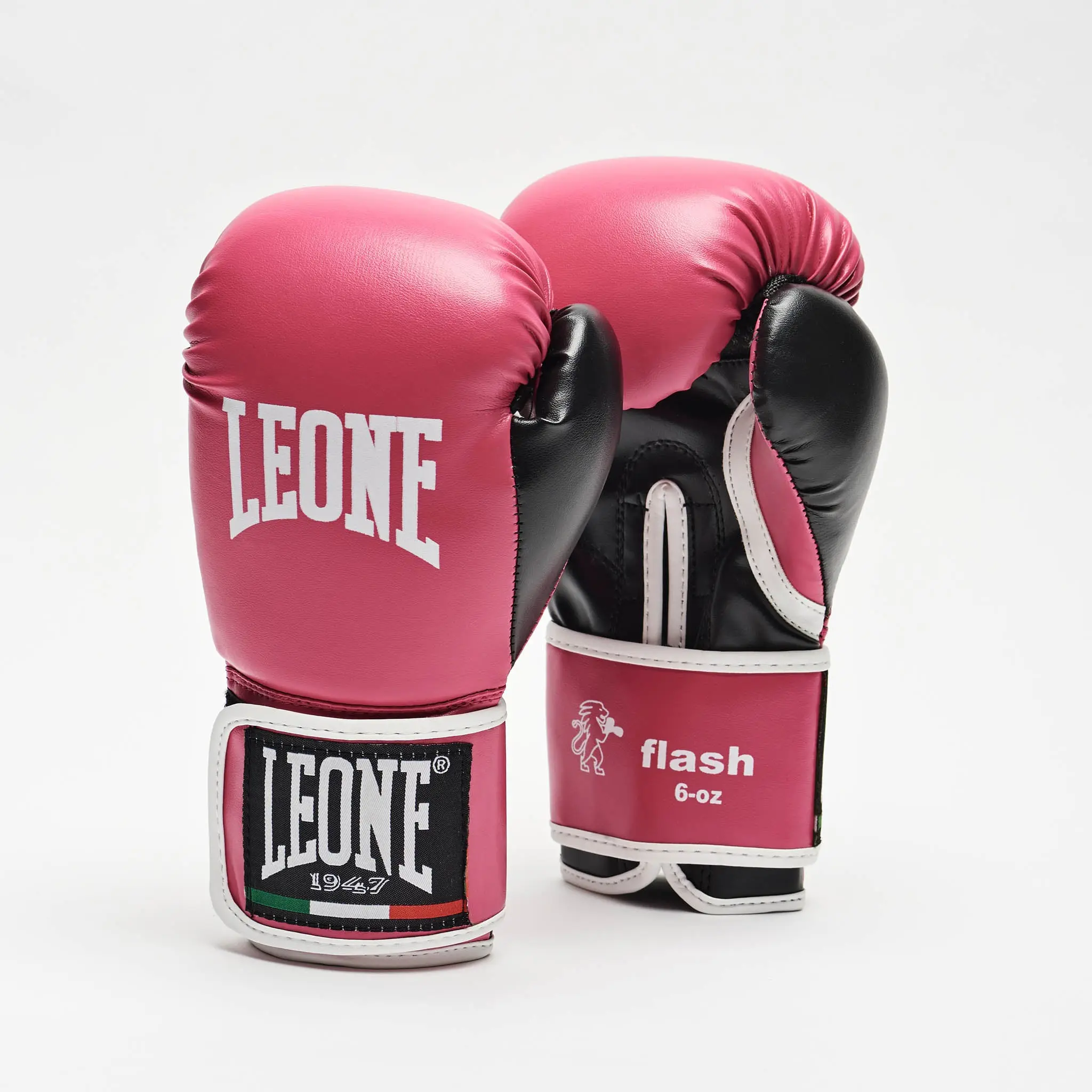 Leone - JUNIOR BOXING GLOVES FLASH GN083J / Pink, преден изглед, лого