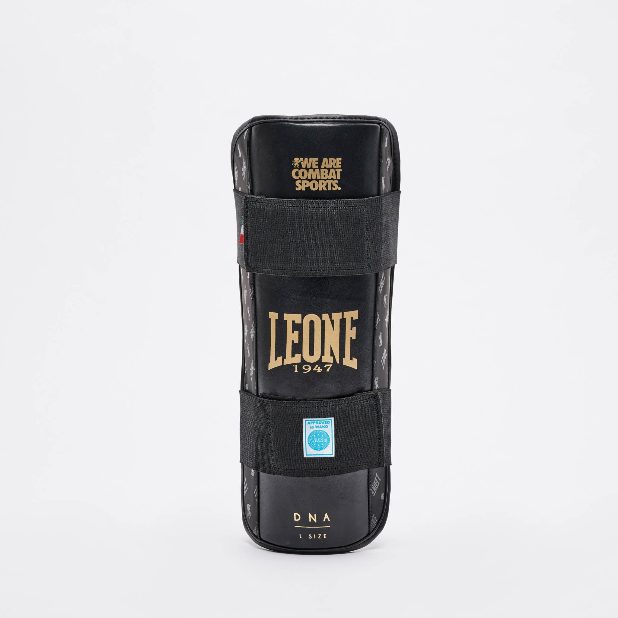 Leone 1947 DNA WAKO Approved Shin Guards - Black преден изглед