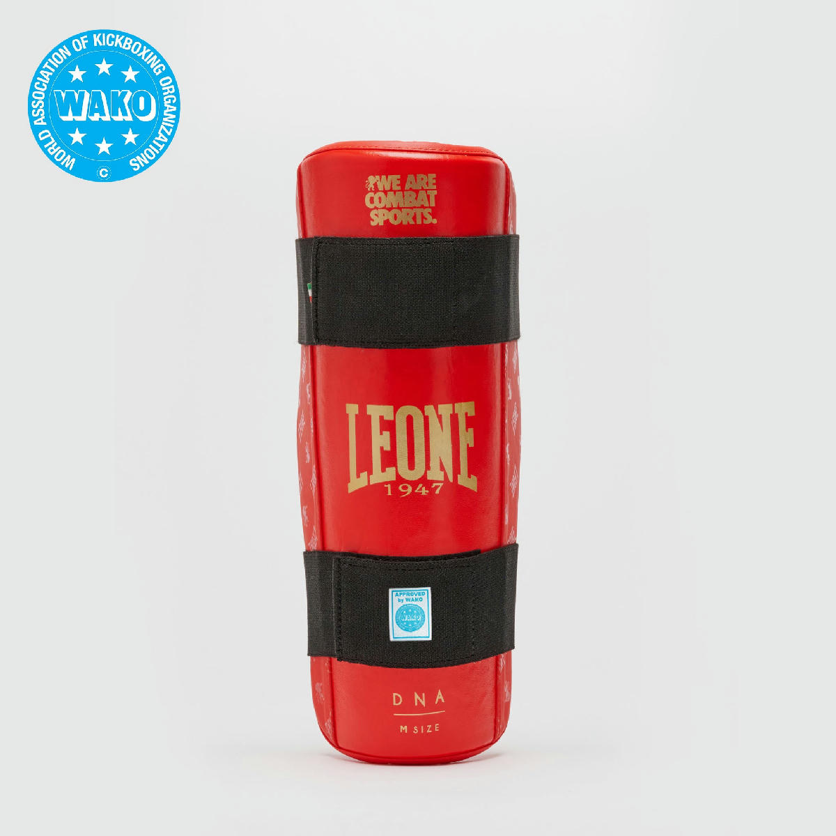 Leone 1947 DNA WAKO Approved Shin Guards - Red, преден изглед