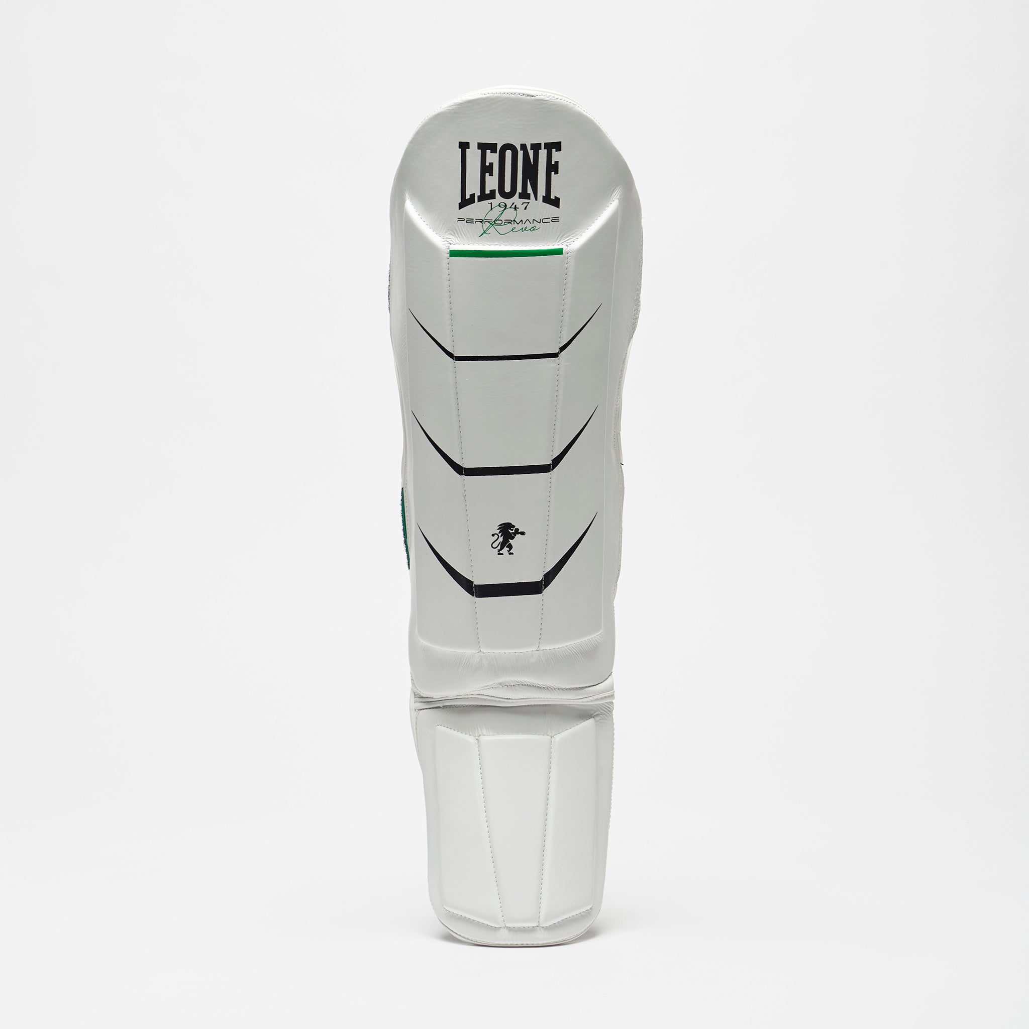 Leone 1947 Revo Performance Shin Guards - White детайл с емблема лъв
