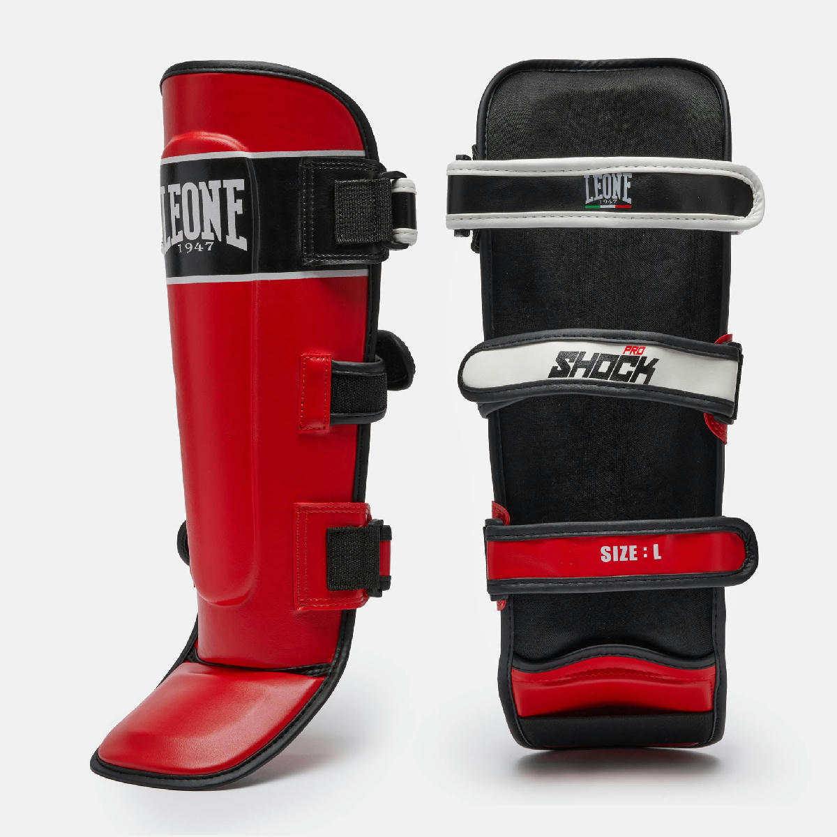 Leone 1947 Shock Pro Shin Guards - Red, преден изглед