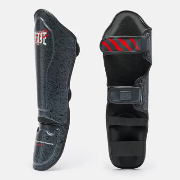 Leone - PRIMAL INSTINCT SHINGUARDS PT162 / Black преден изглед на протектора отпред и отзад