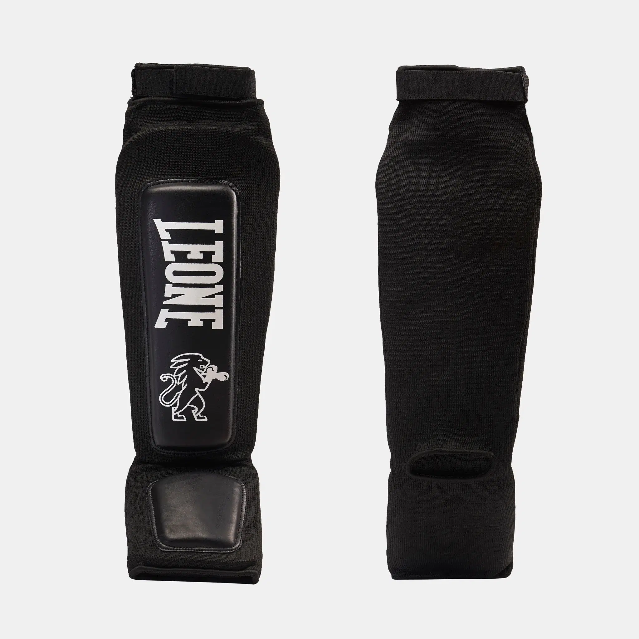 Leone - Протектори за крака - DEFENDER SHINGUARDS PT120 - Black, преден и заден изглед