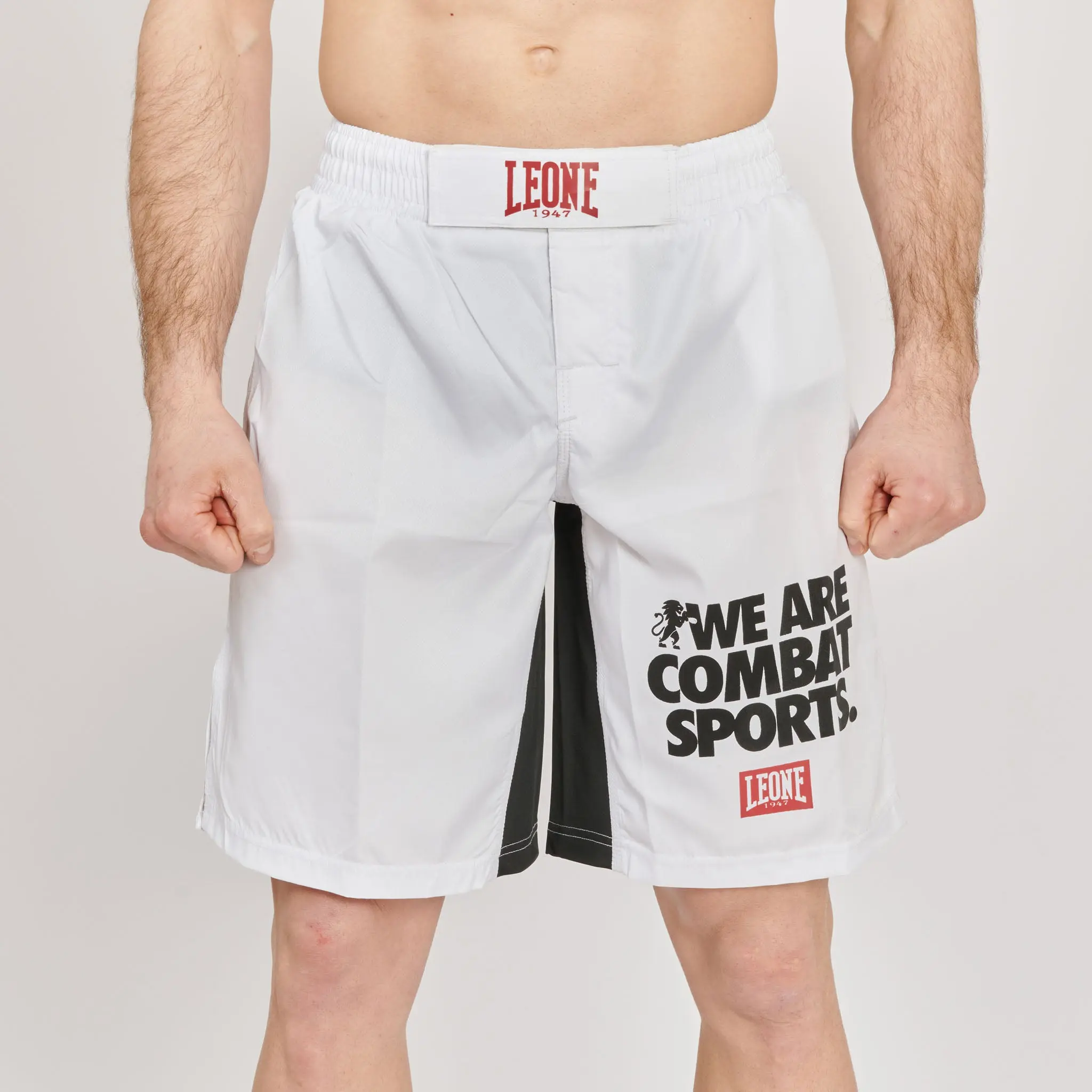 Шорти Leone LOGO WACS MMA SHORTS AB952 White, детайл на талията