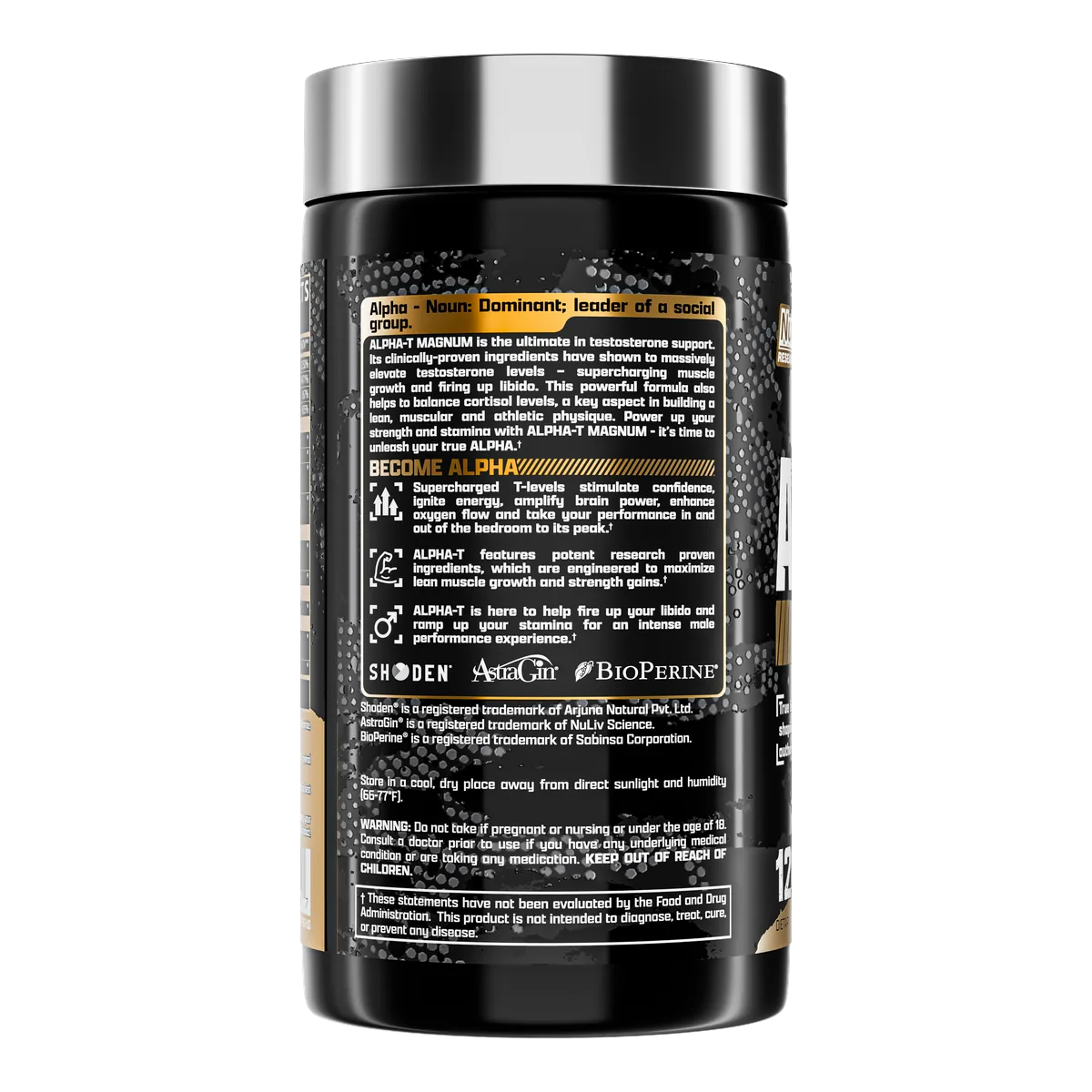 Nutrex Alpha-T Magnum, страничен изглед с описание на продукта