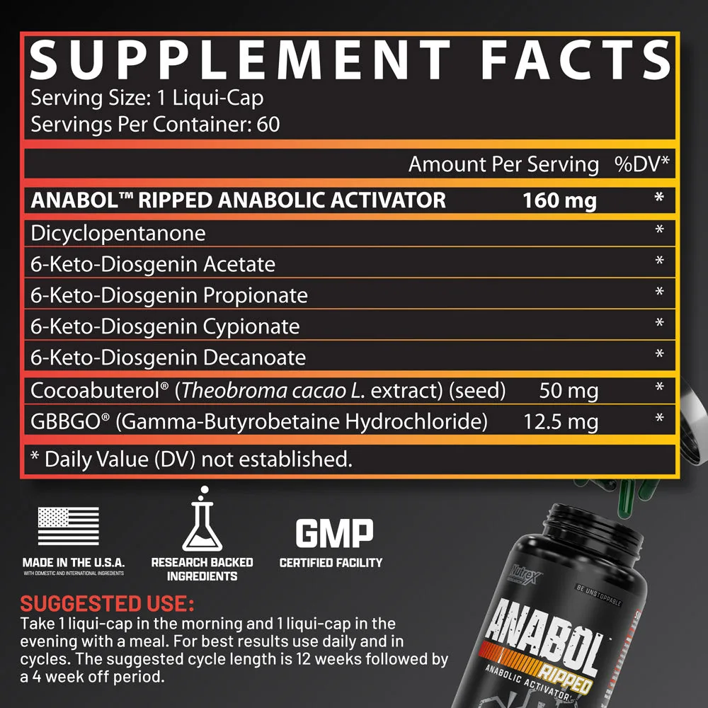 Nutrex Anabol Ripped хранителна таблица