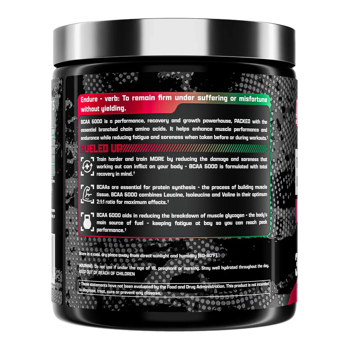 Nutrex BCAA 6000 Watermelon заден текст