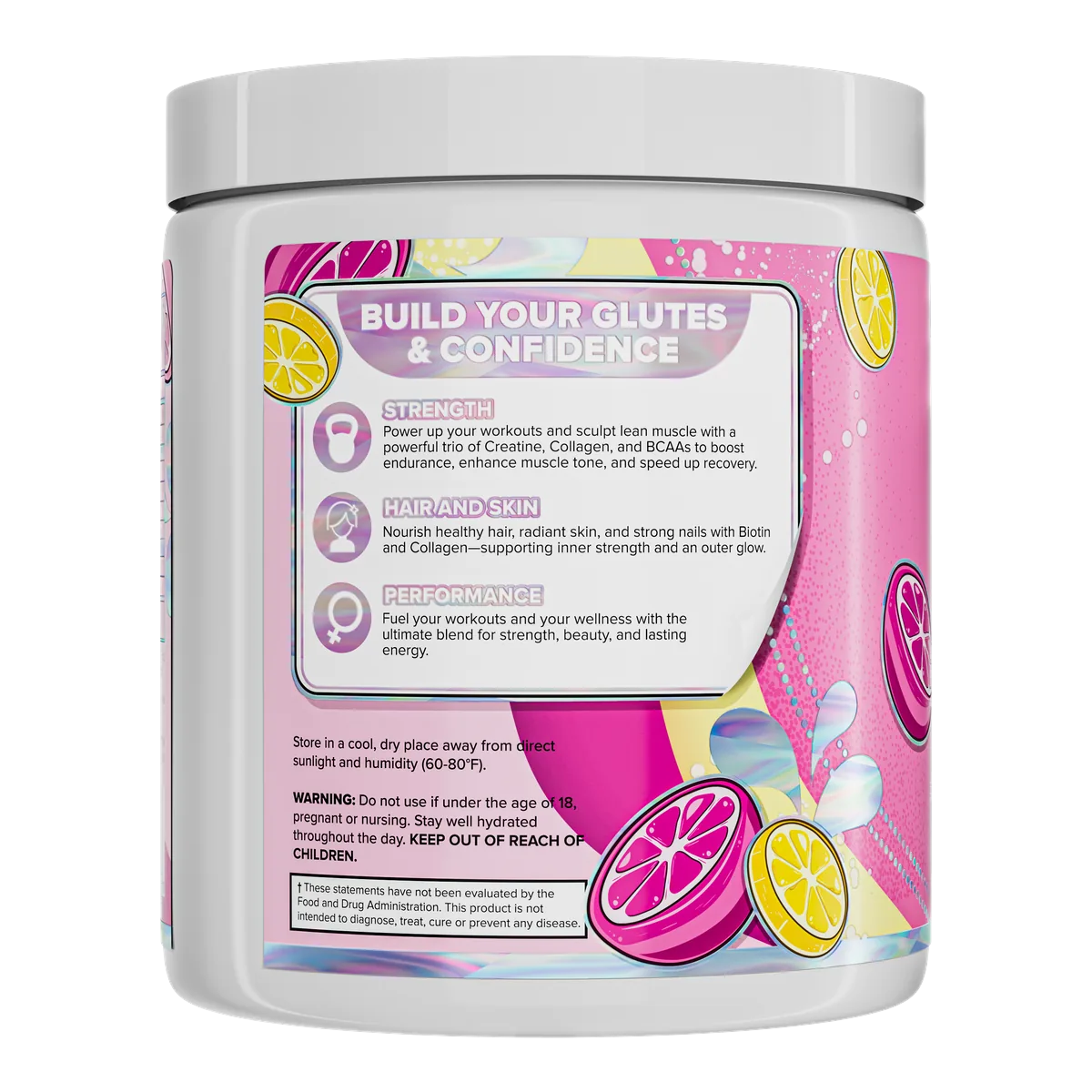 Creatine For Women Nutrex, преден изглед на розова опаковка с вкус Pink Lemonade
