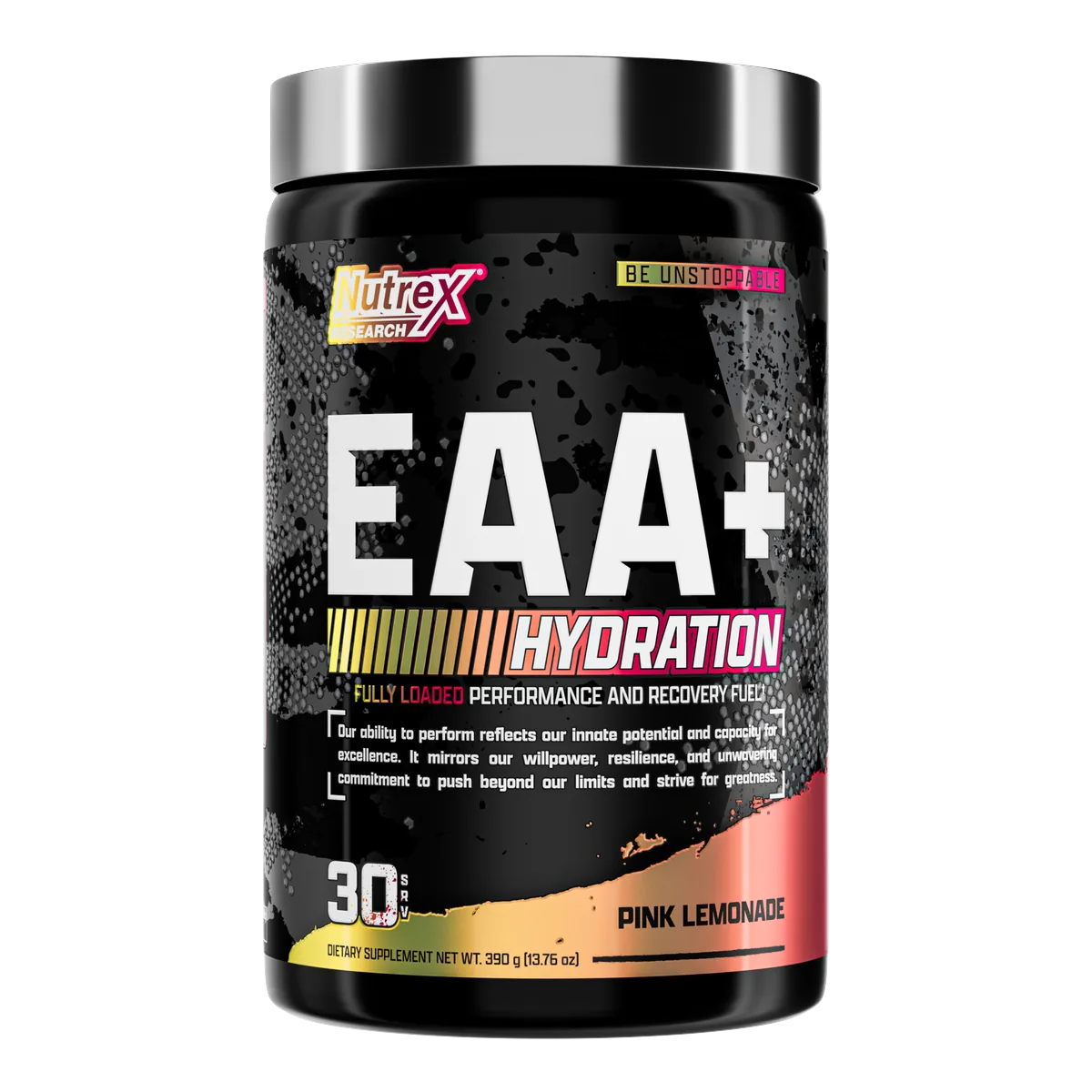 Nutrex EAA+ Hydration Pink Lemonade преден изглед на опаковката