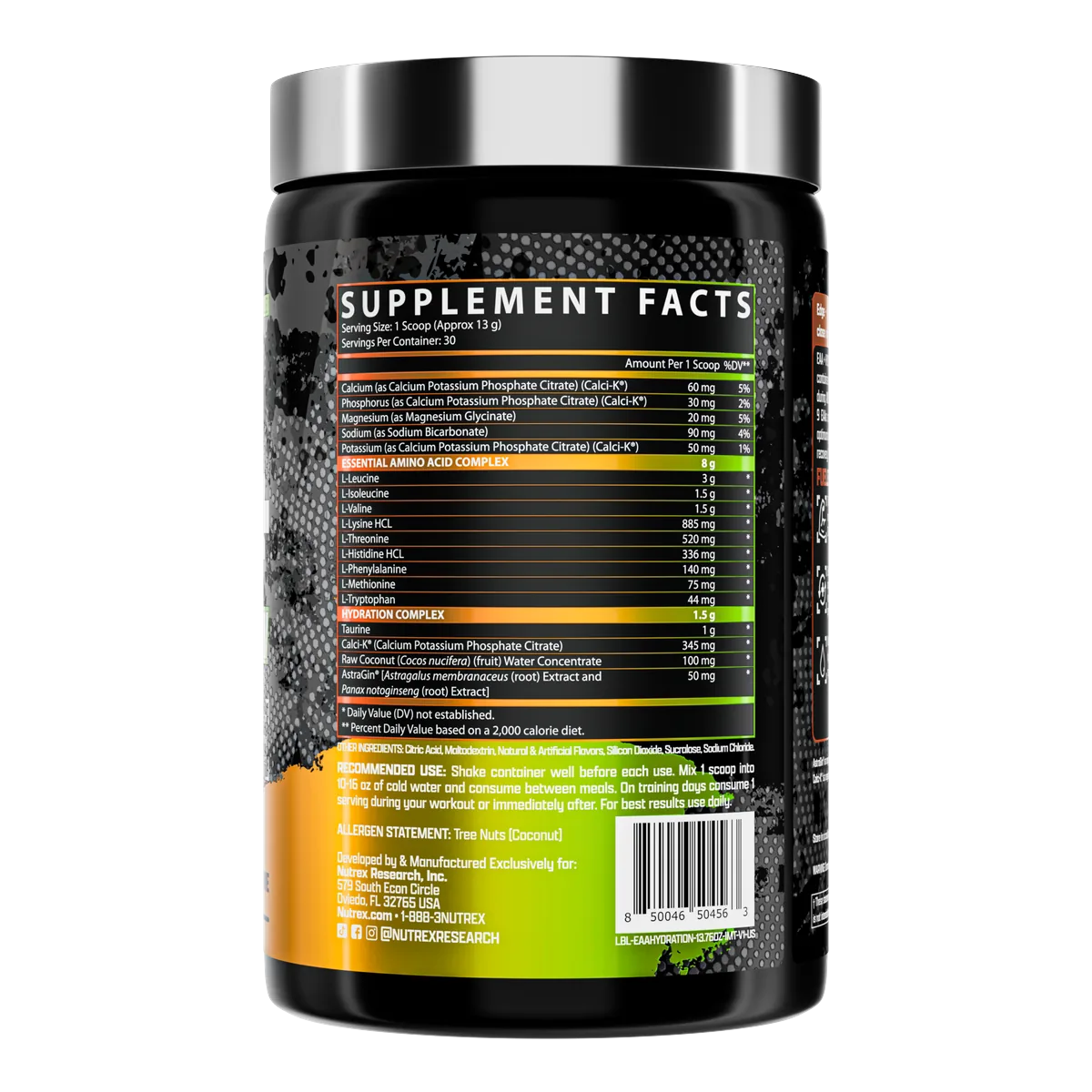 Nutrex EAA+ Hydration It's Mango Time хранителна таблица
