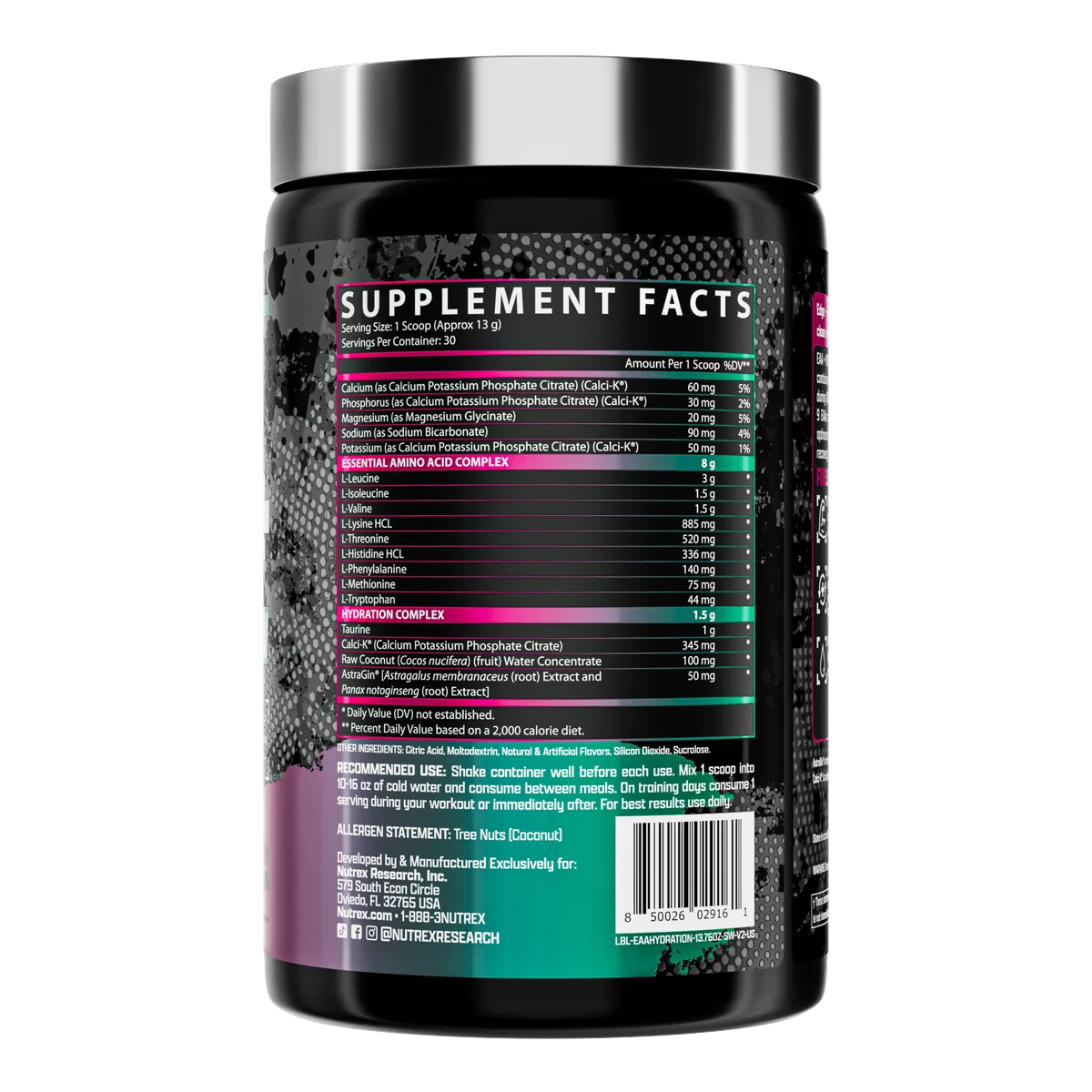 Nutrex EAA+ Hydration преден изглед на опаковката