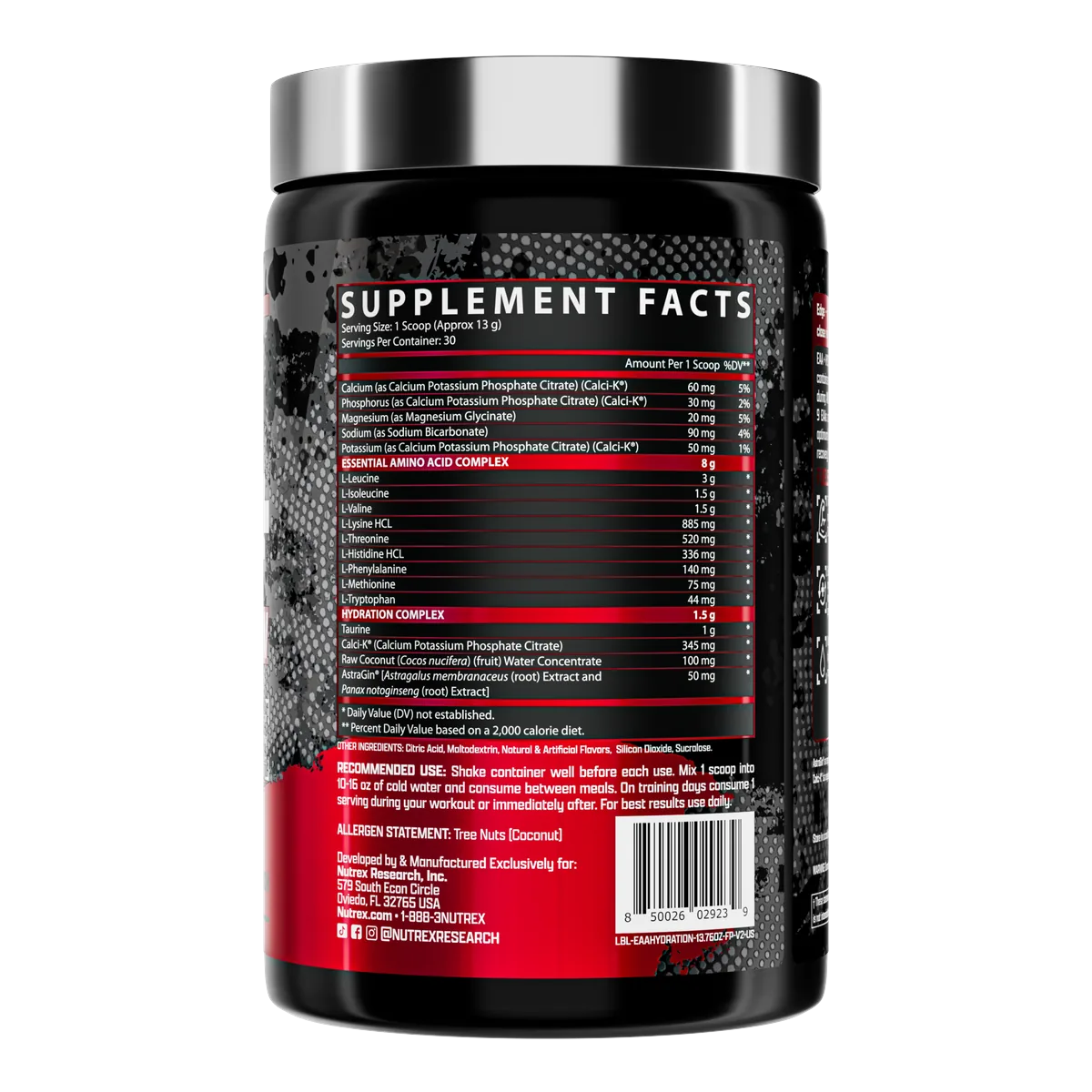 Nutrex EAA+ Hydration преден изглед на опаковката