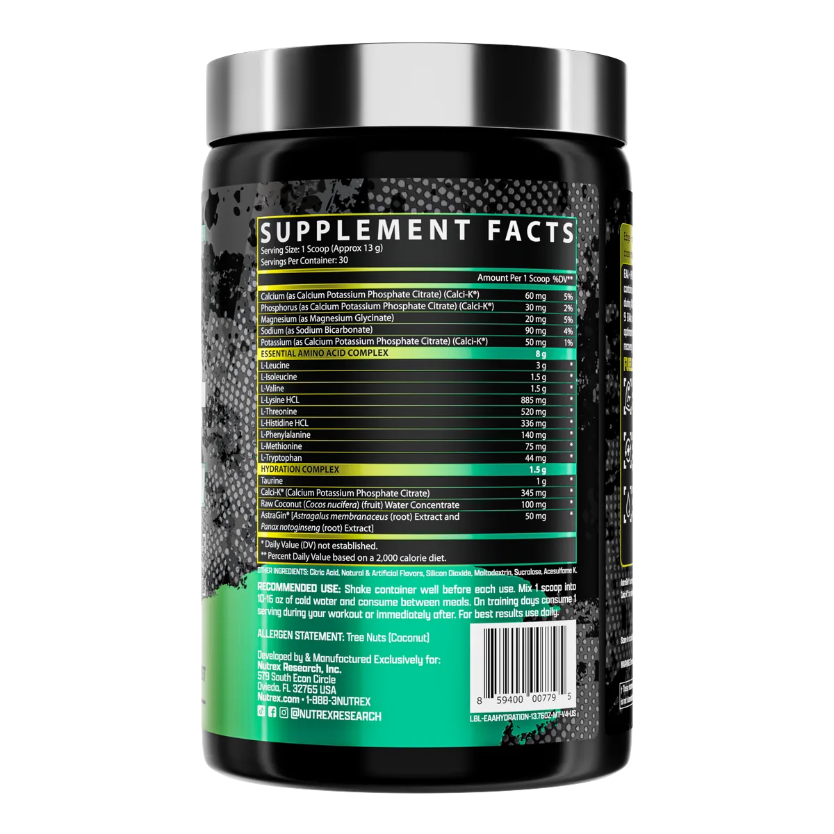 Nutrex EAA+ Hydration преден изглед на опаковката