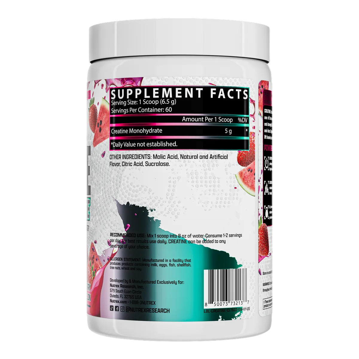 Flavored Creatine 300 G Nutrex Strawberry Watermelon вкус хранителна таблица