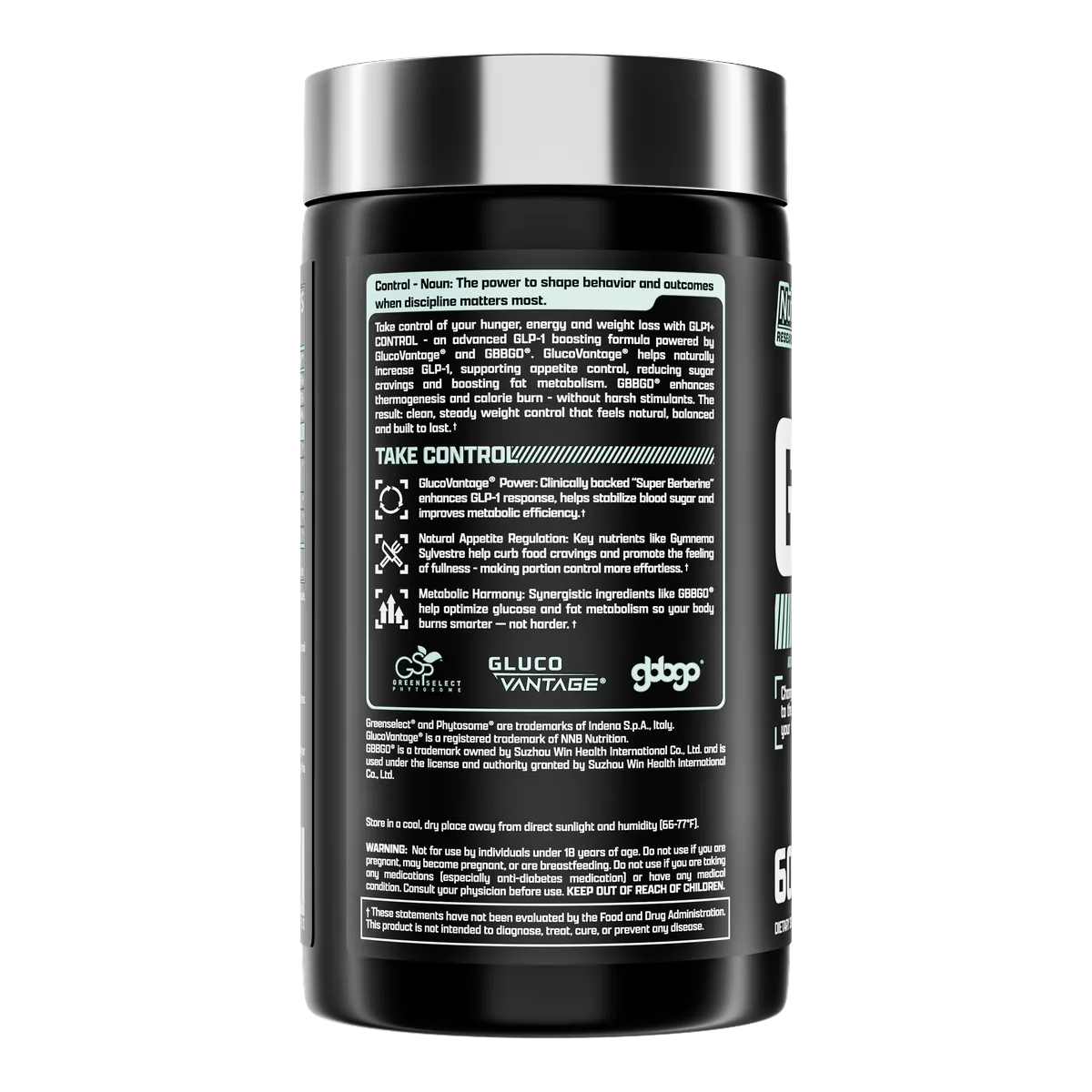 GLP1+ Control Nutrex етикет със информация за употреба