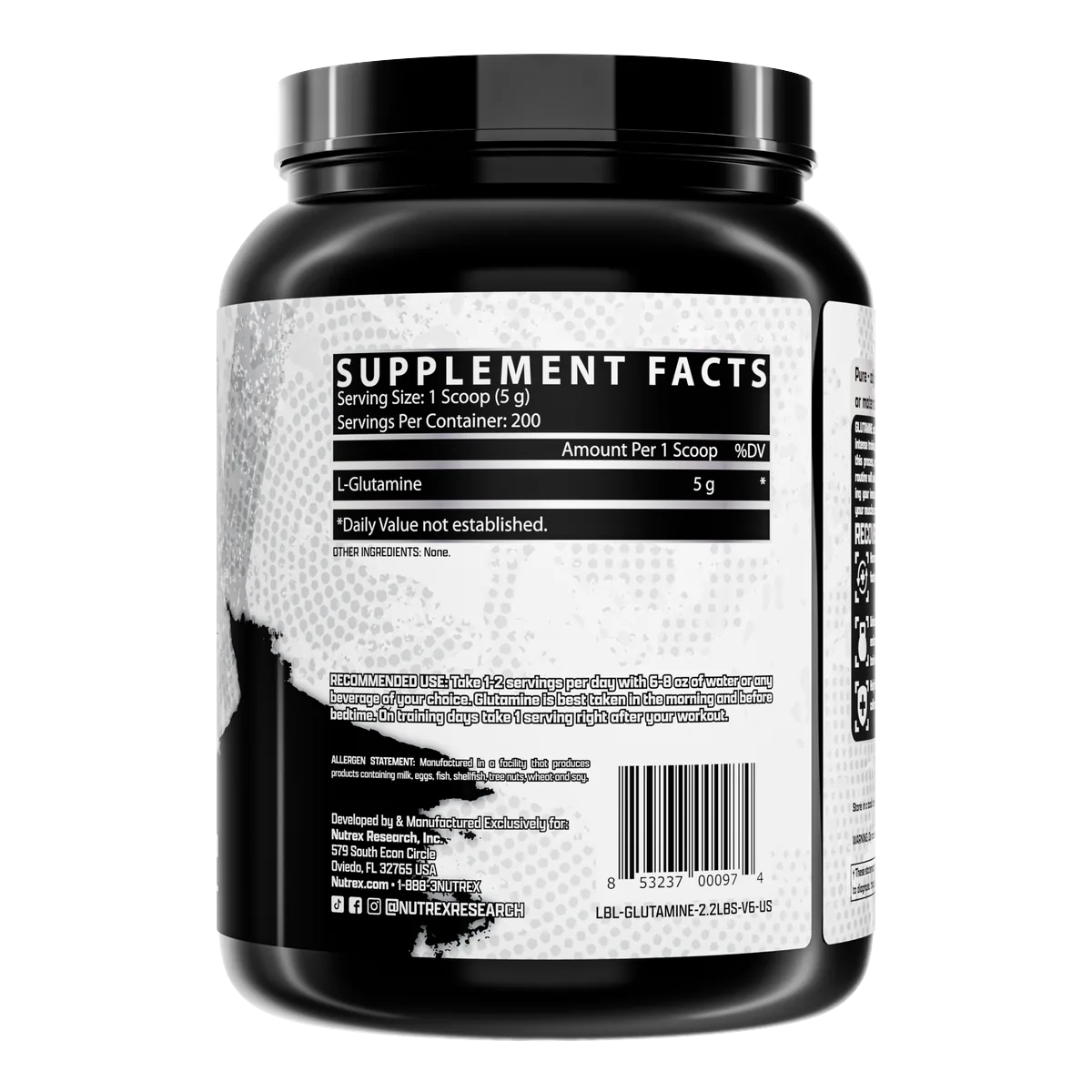 Nutrex Glutamine Pure хранителна таблица 1000 g