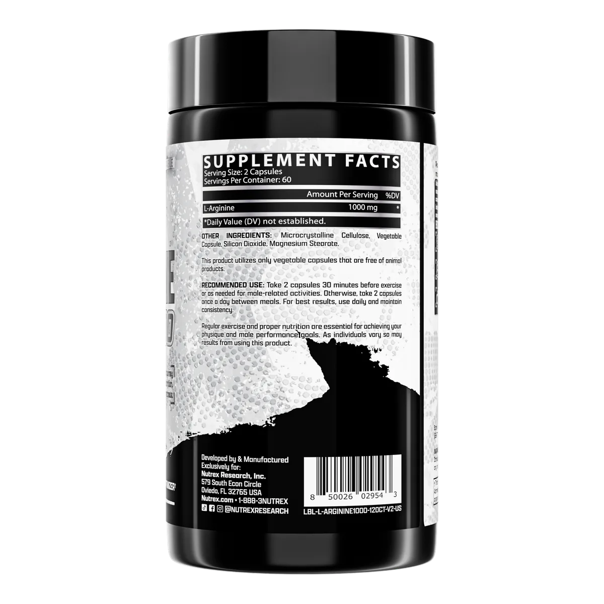 L-Arginine 1000 Nutrex 120 капсули хранителни факти и съставки