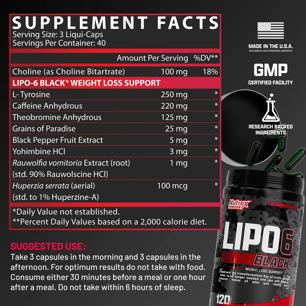 Lipo-6 Black Nutrex 120 капсули