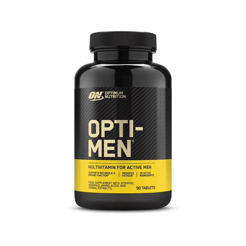 Opti-Men буркан – изглед отпред с етикет