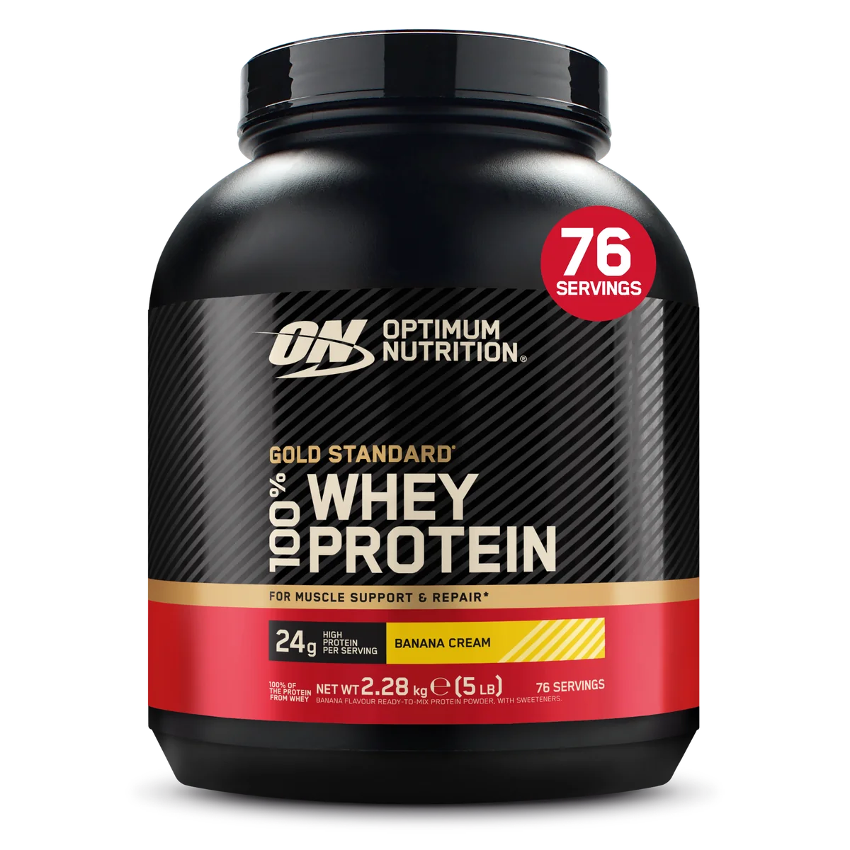 Optimum Nutrition Whey Gold Standard 2.28kg опаковка бананов крем