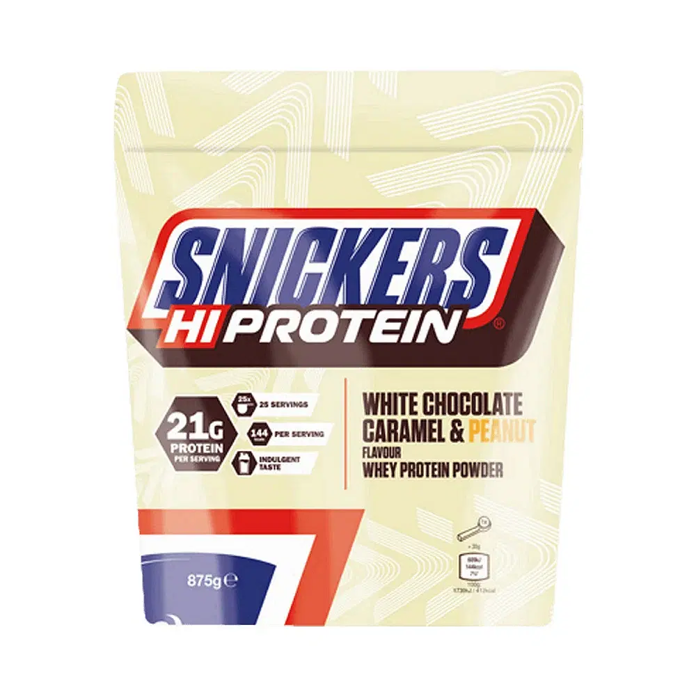 Mars Inc. - Суроватъчен Протеин Snickers White White Chocolate Caramel & Peanut 875 грама, преден изглед на опаковка