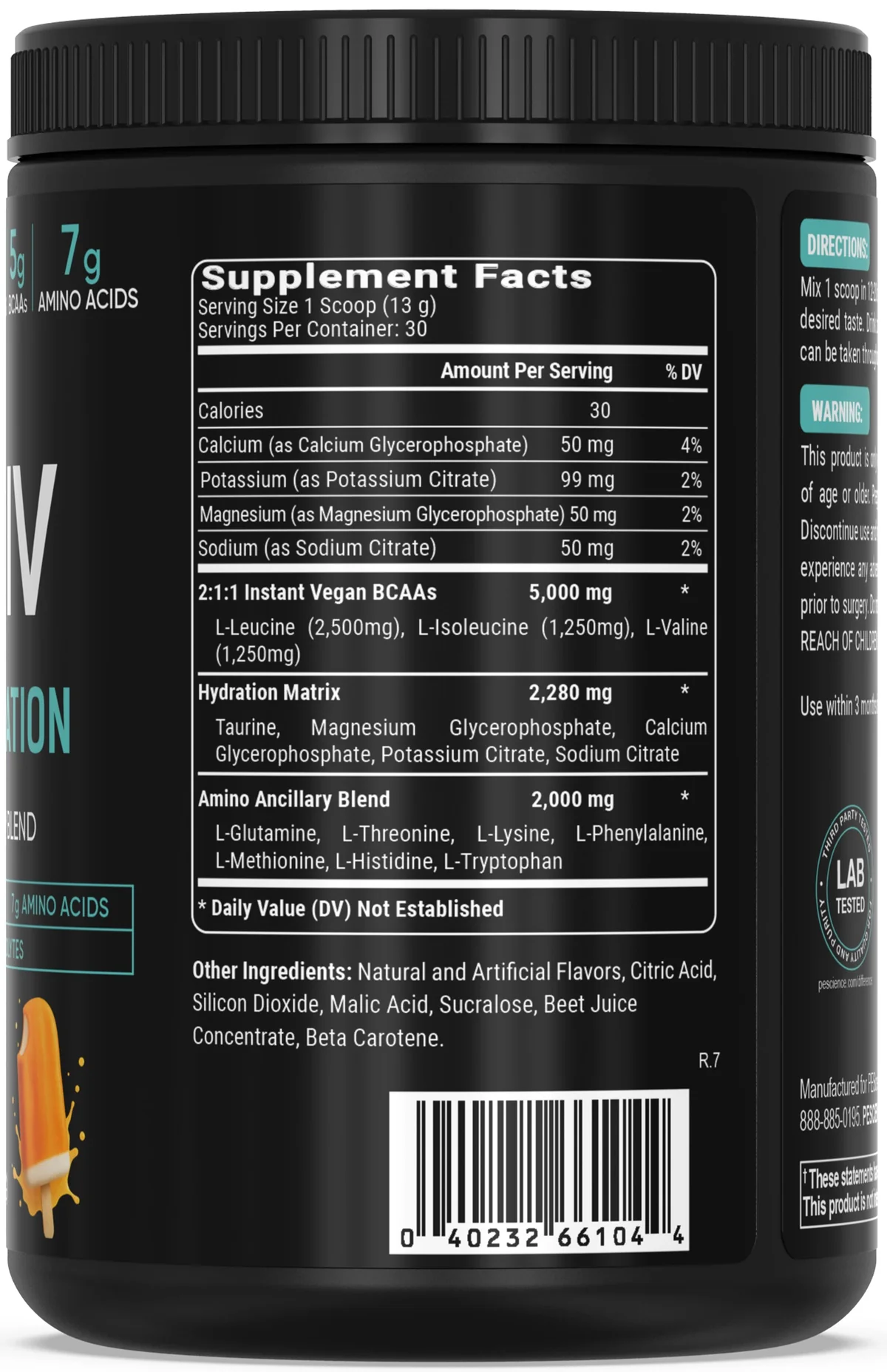 PEScience Amino IV с вкус Black Cherry – преден изглед на опаковката