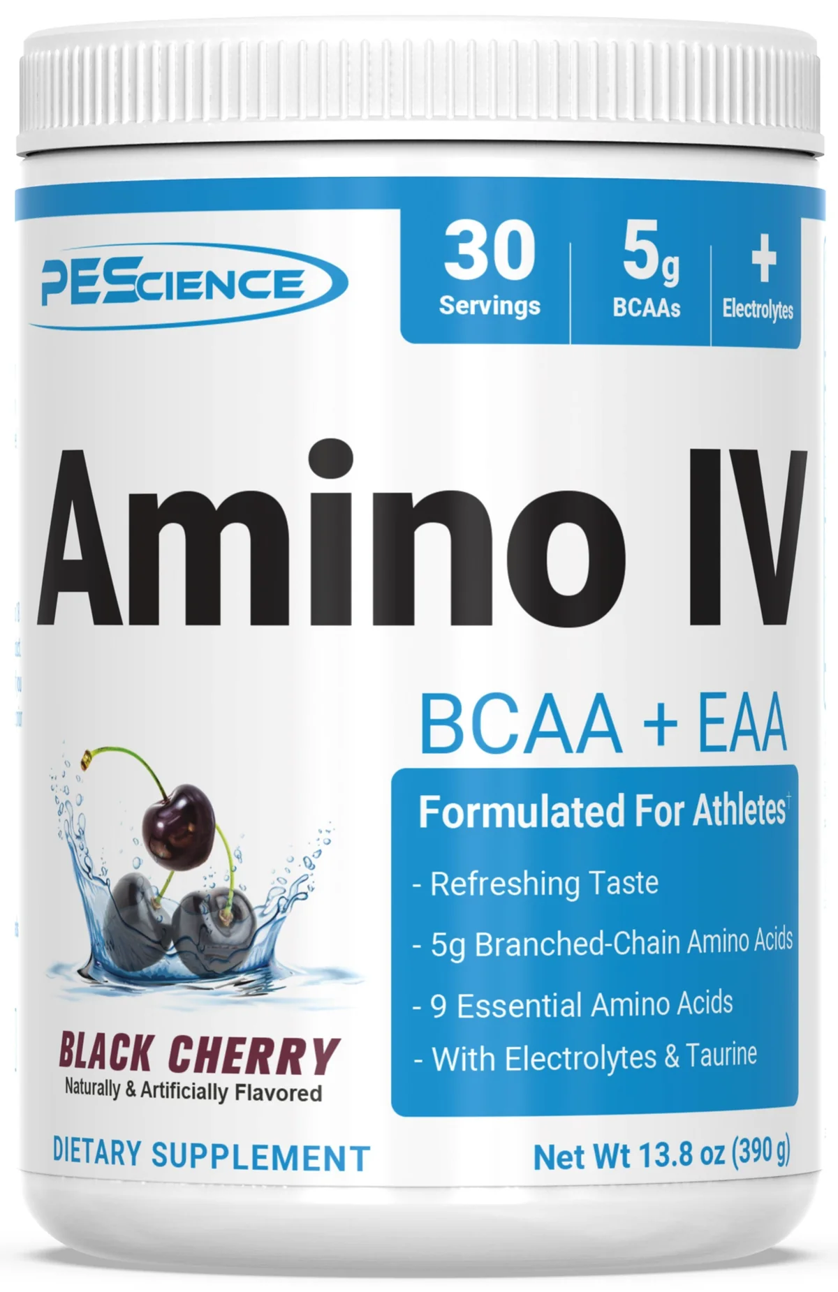 PEScience Amino IV с вкус Raspberry Grape – преден изглед на опаковката