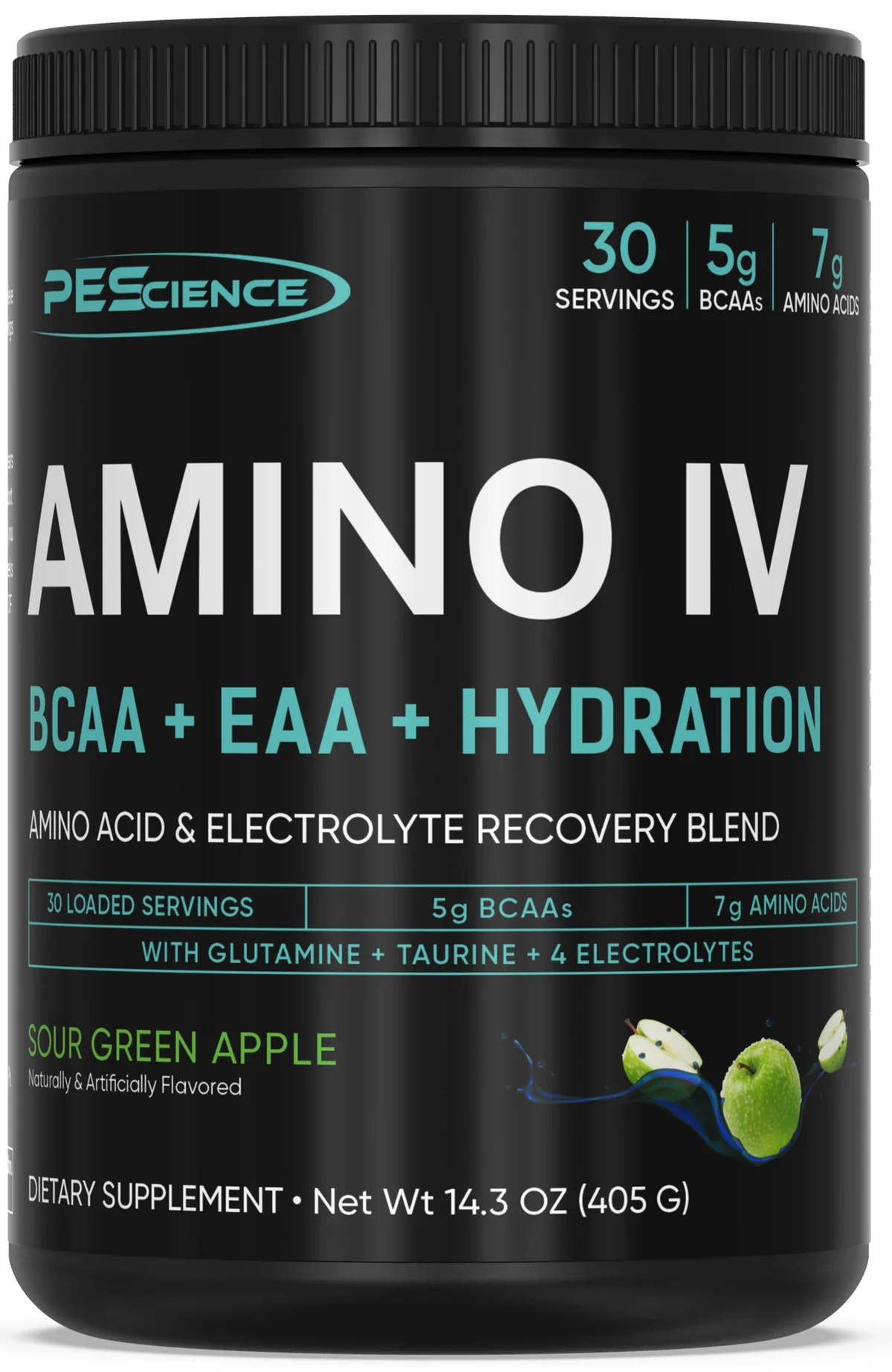 PEScience Amino IV – отворена опаковка с мерителна лъжичка