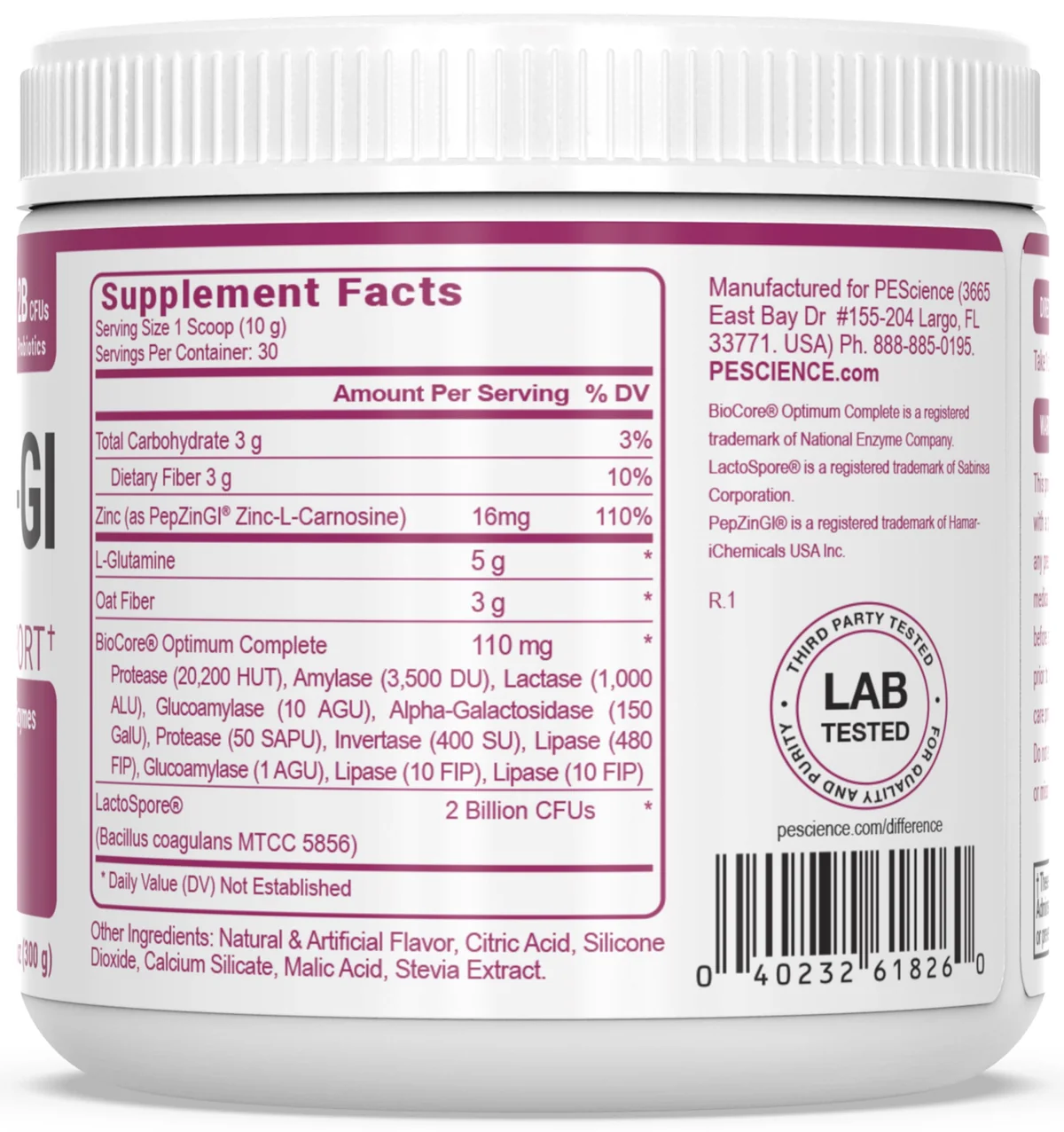 Опаковка PEScience Complete GI Без вкус, на бял фон